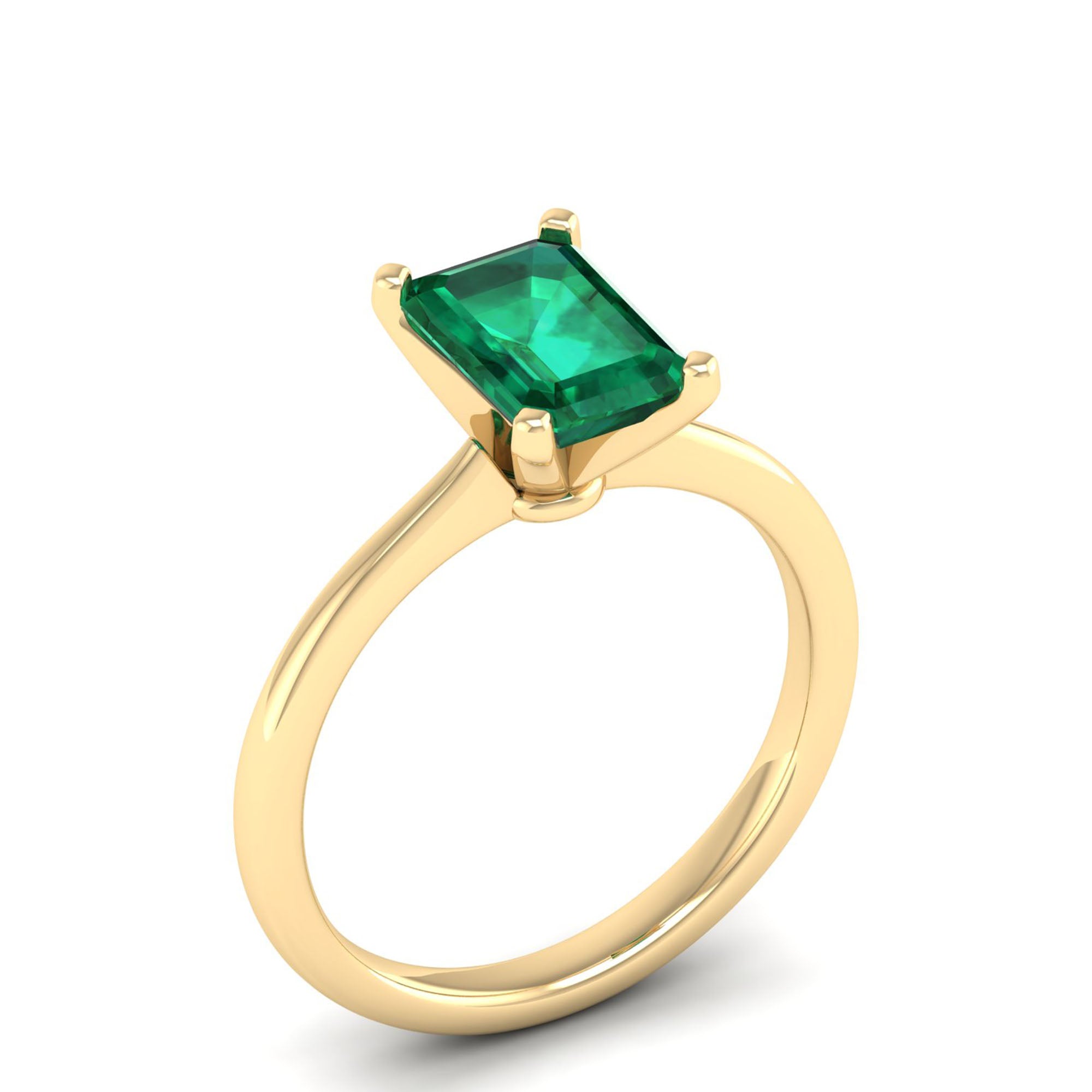 Celestar Emerald-Cut Emerald Solitaire Ring 2.00 Carat