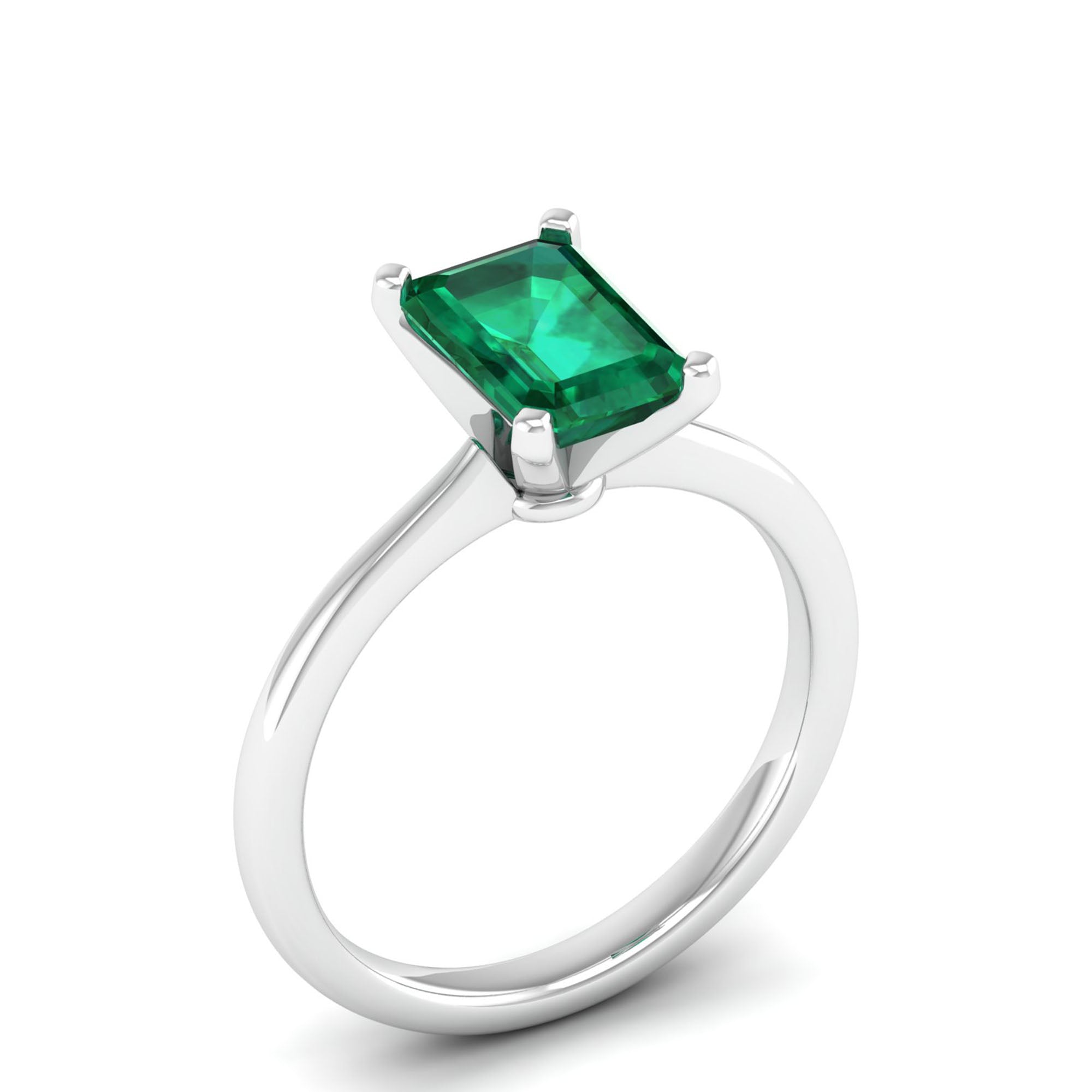 Celestar Emerald-Cut Emerald Solitaire Ring 2.00 Carat