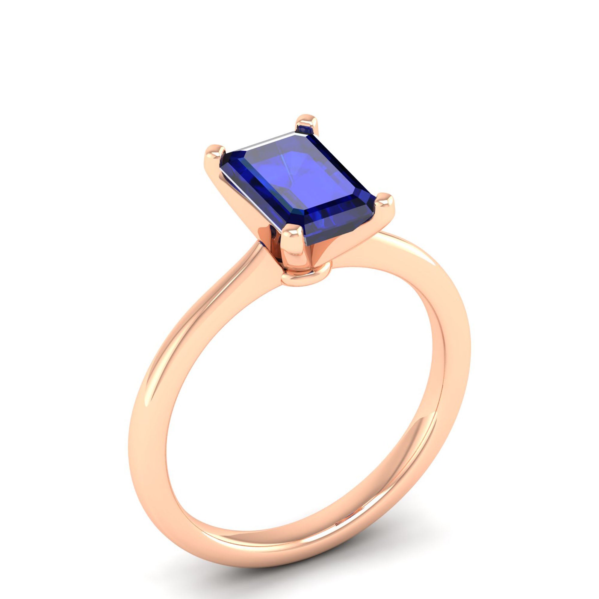 Celestar Emerald-Cut Sapphire Solitaire Ring 2.00 Carat