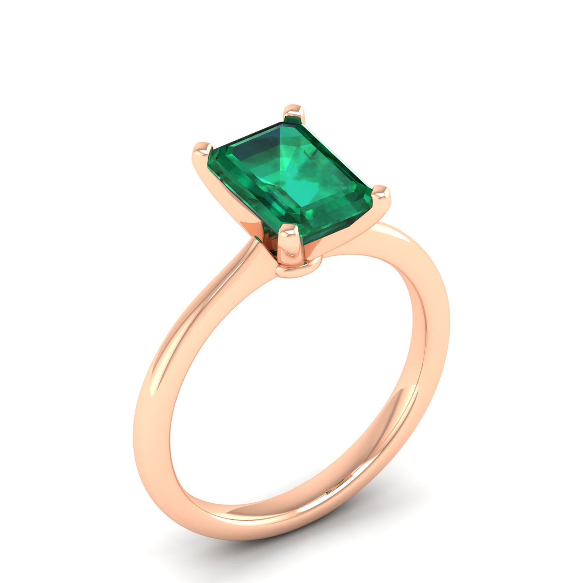 Celestar Emerald-Cut Emerald Solitaire Ring 2.50 Carat