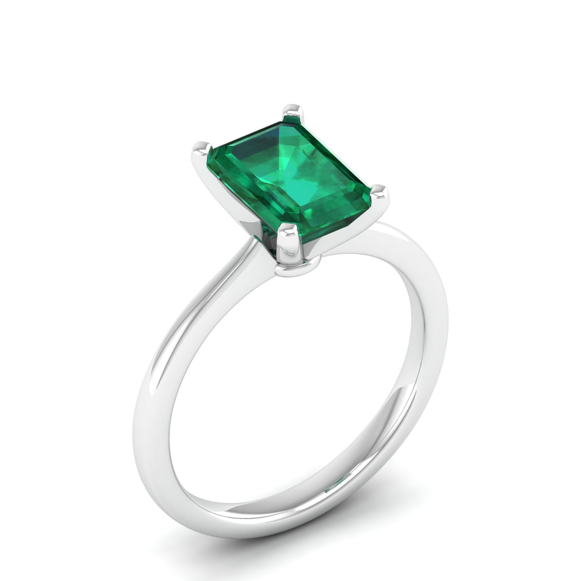 Celestar Emerald-Cut Emerald Solitaire Ring 2.50 Carat