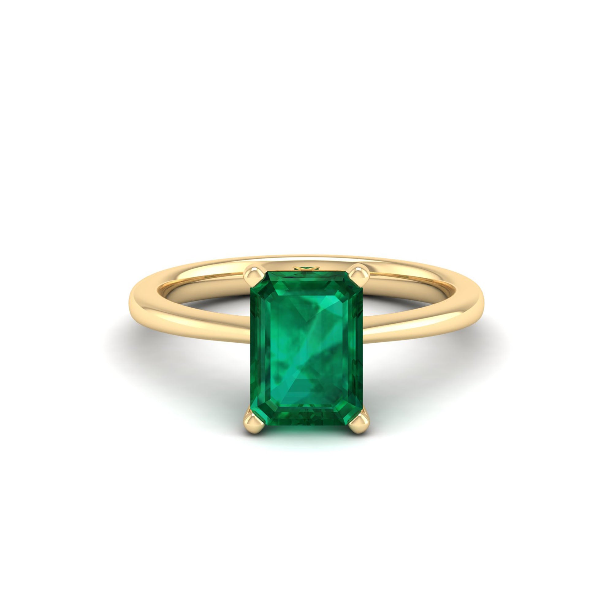 Celestar Emerald-Cut Emerald Solitaire Ring 2.50 Carat