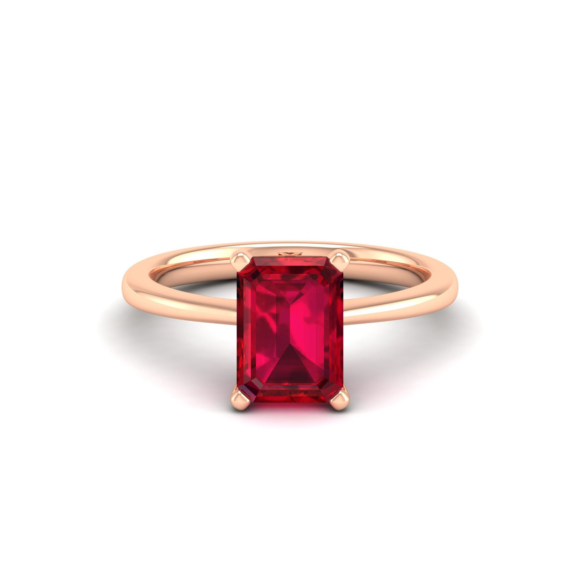 Celestar Emerald-Cut Ruby Solitaire Ring 2.50 Carat