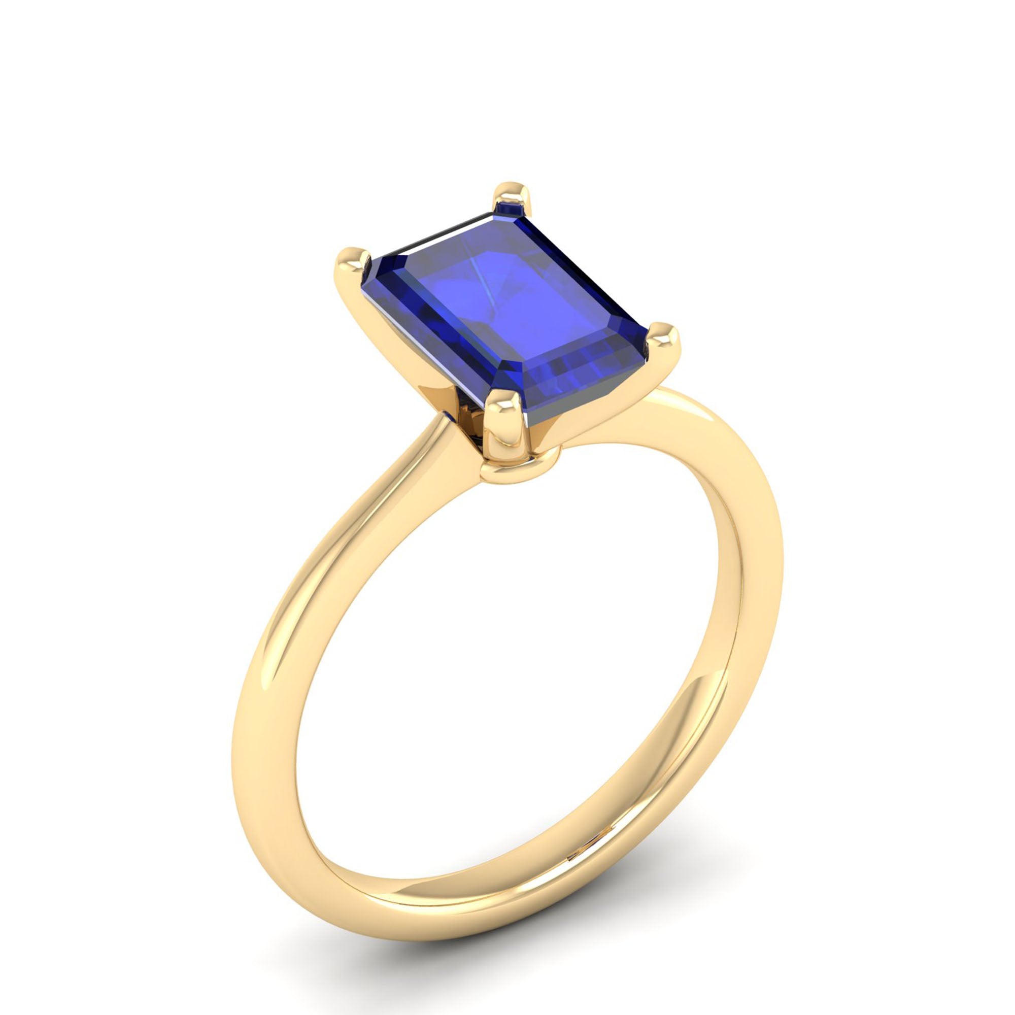 Celestar Emerald-Cut Sapphire Solitaire Ring 2.50 Carat