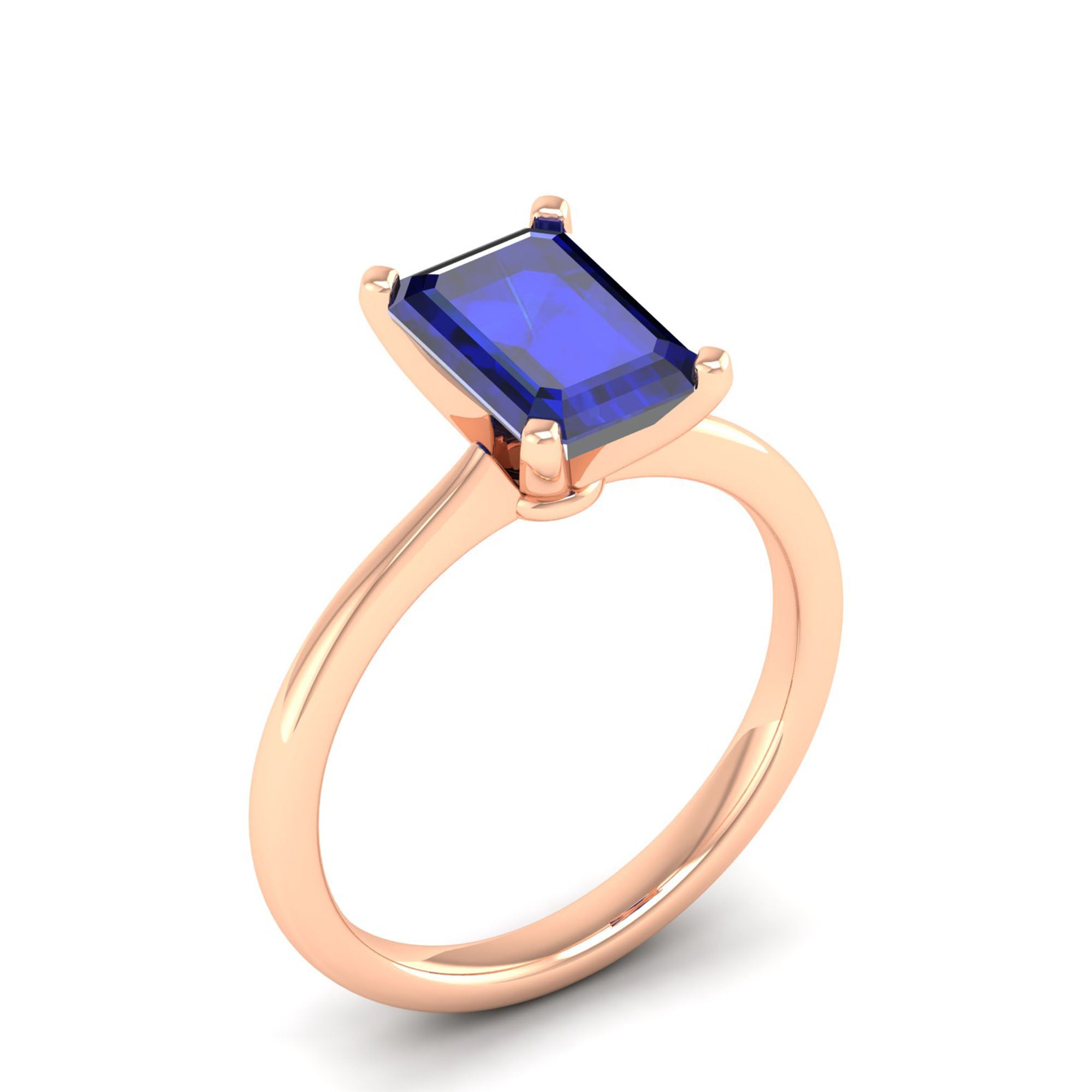 Celestar Emerald-Cut Sapphire Solitaire Ring 2.50 Carat