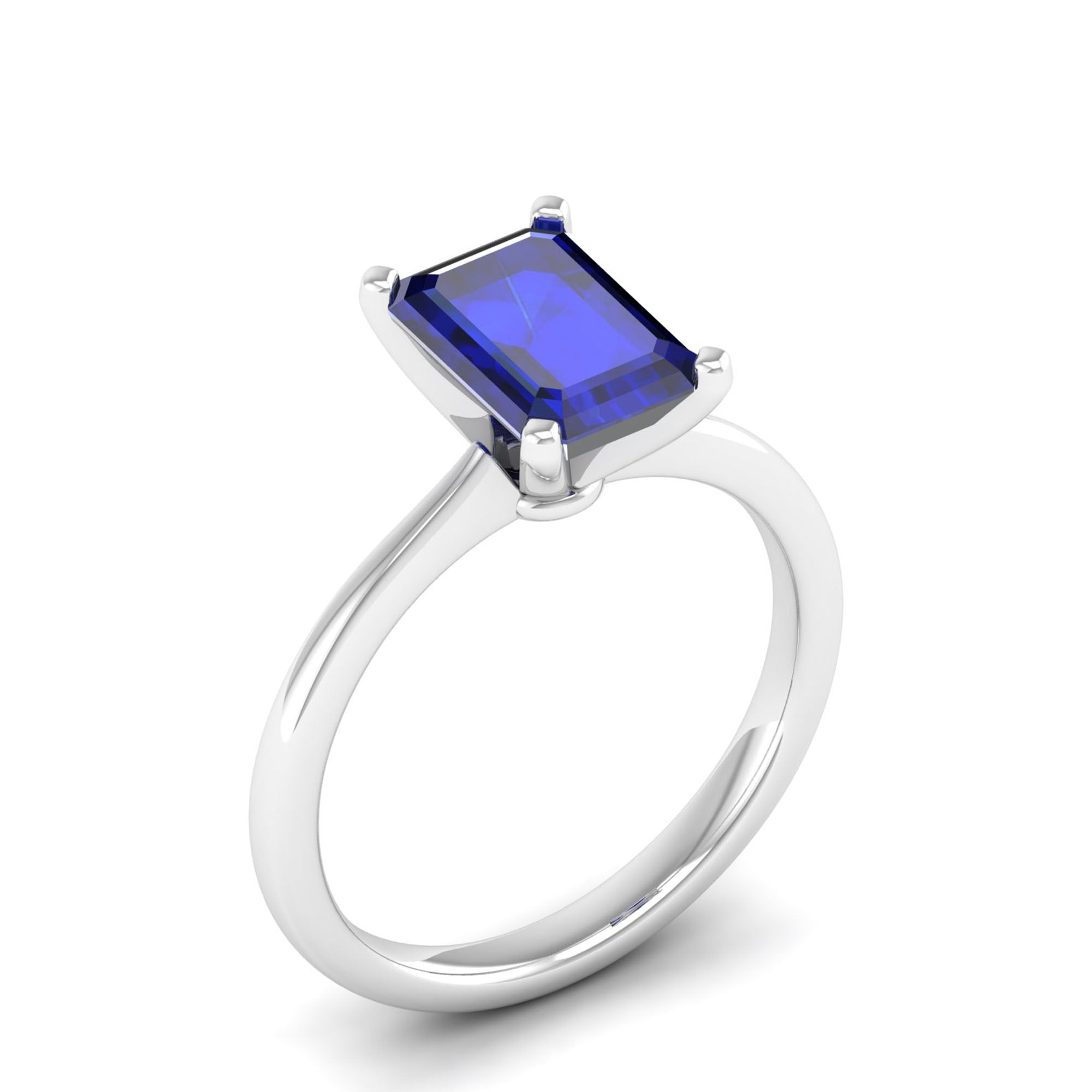 Celestar Emerald-Cut Sapphire Solitaire Ring 2.50 Carat