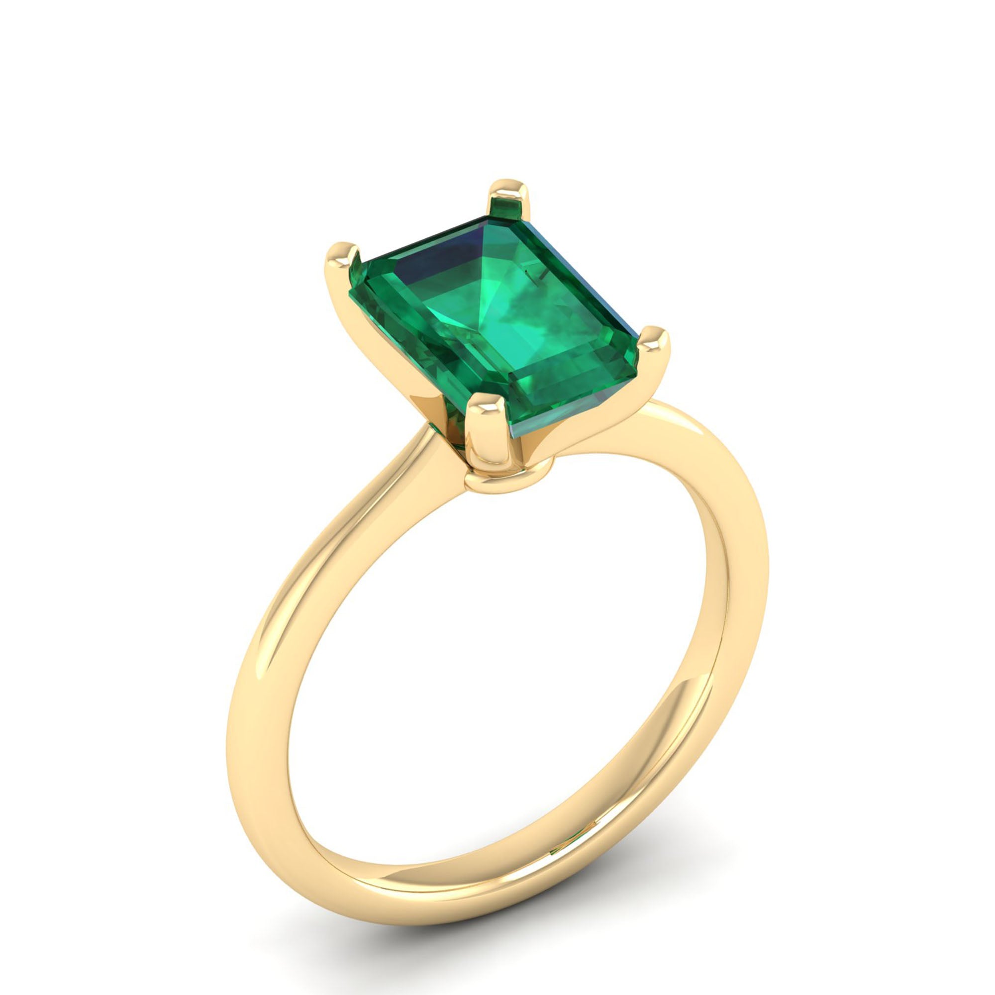 Celestar Emerald-Cut Emerald Solitaire Ring 3.0 Carat
