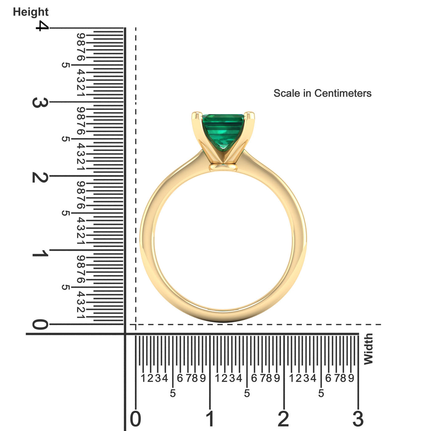 Celestar Emerald-Cut Emerald Solitaire Ring 3.0 Carat