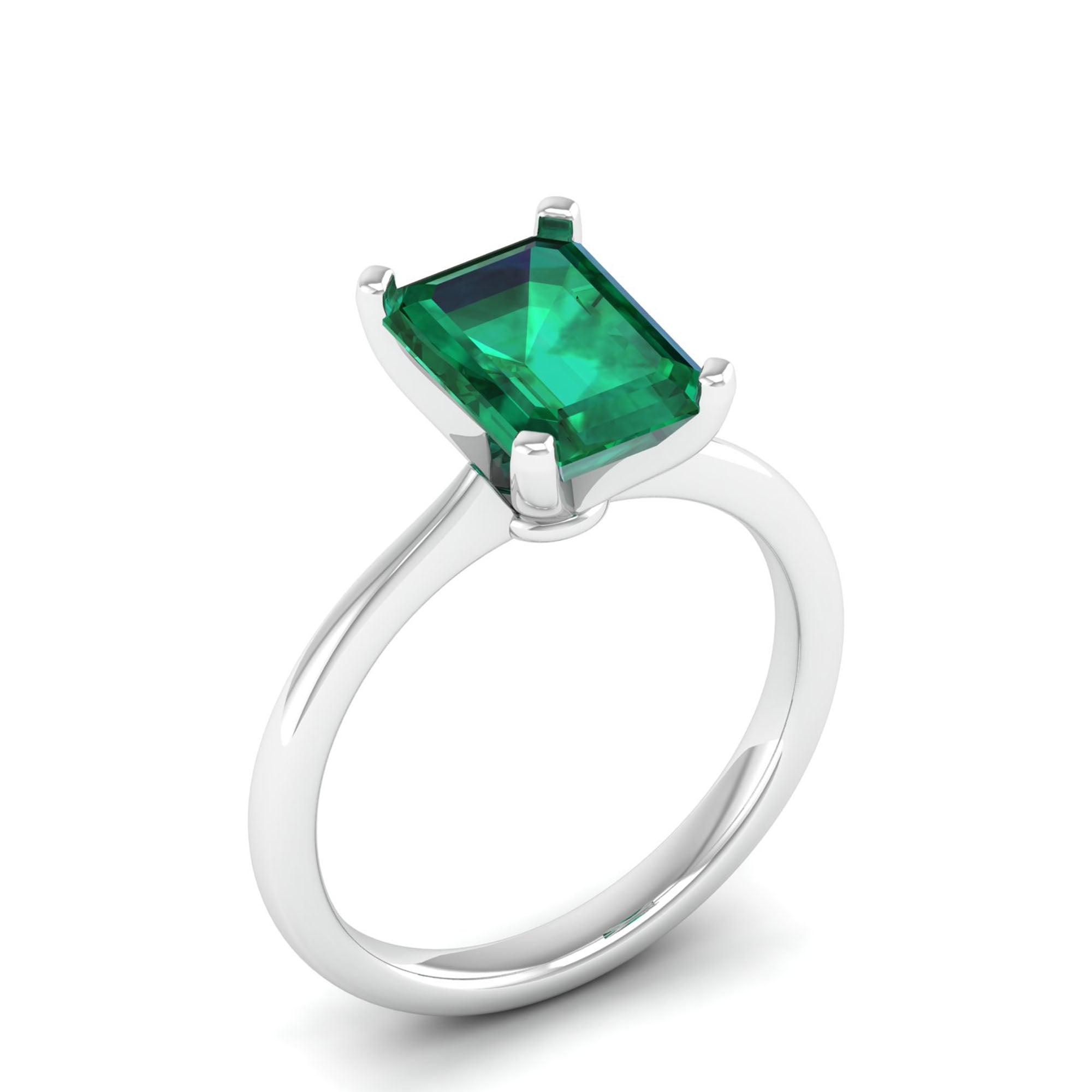 Celestar Emerald-Cut Emerald Solitaire Ring 3.0 Carat