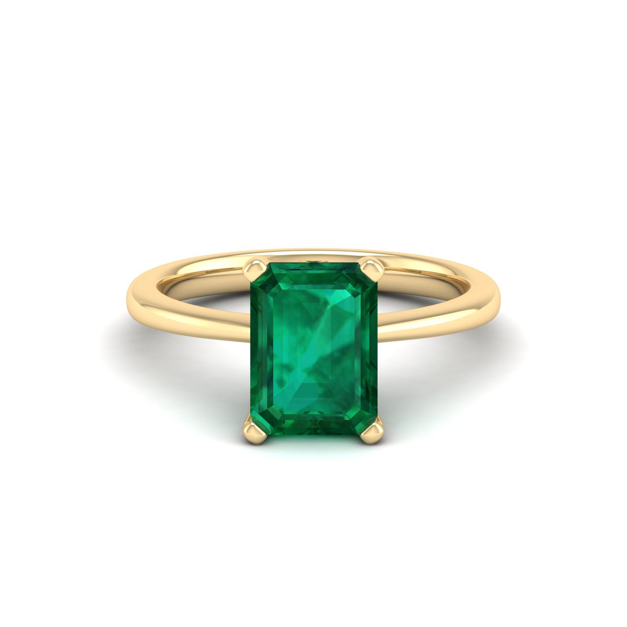 Celestar Emerald-Cut Emerald Solitaire Ring 3.0 Carat