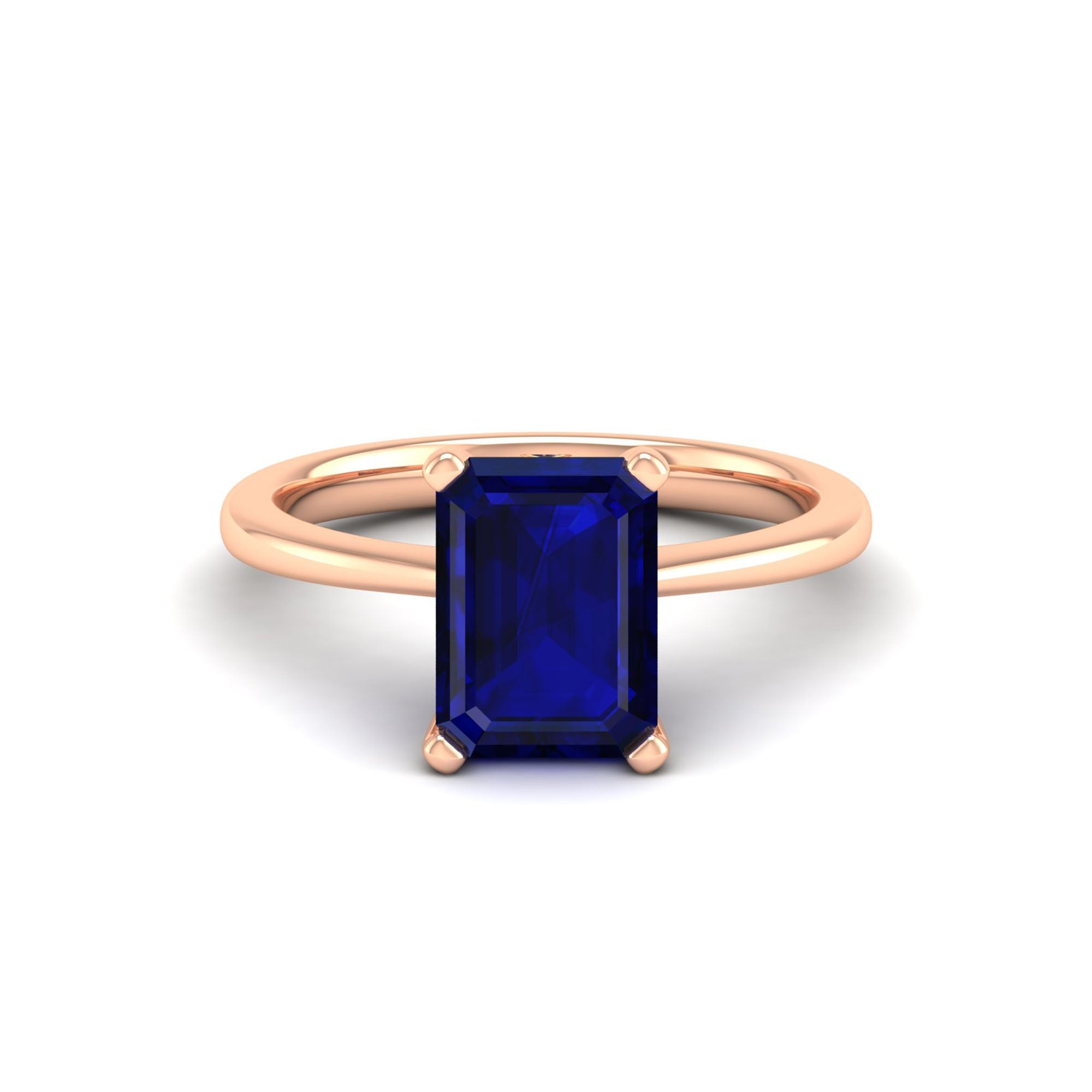 Celestar Emerald-Cut Sapphire Solitaire Ring 3.0 Carat