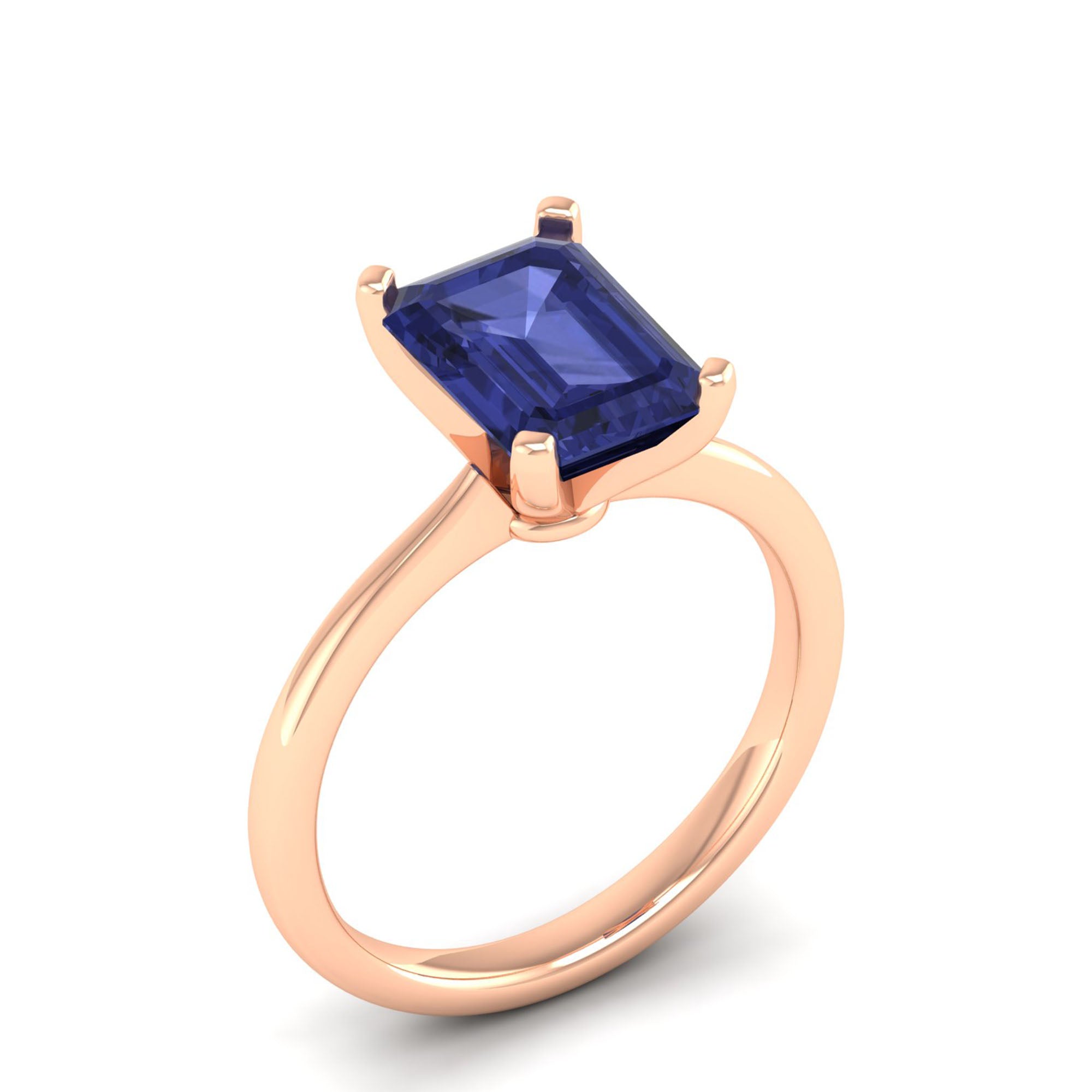 Celestar Emerald-Cut Tanzanite Solitaire Ring 3.0 Carat