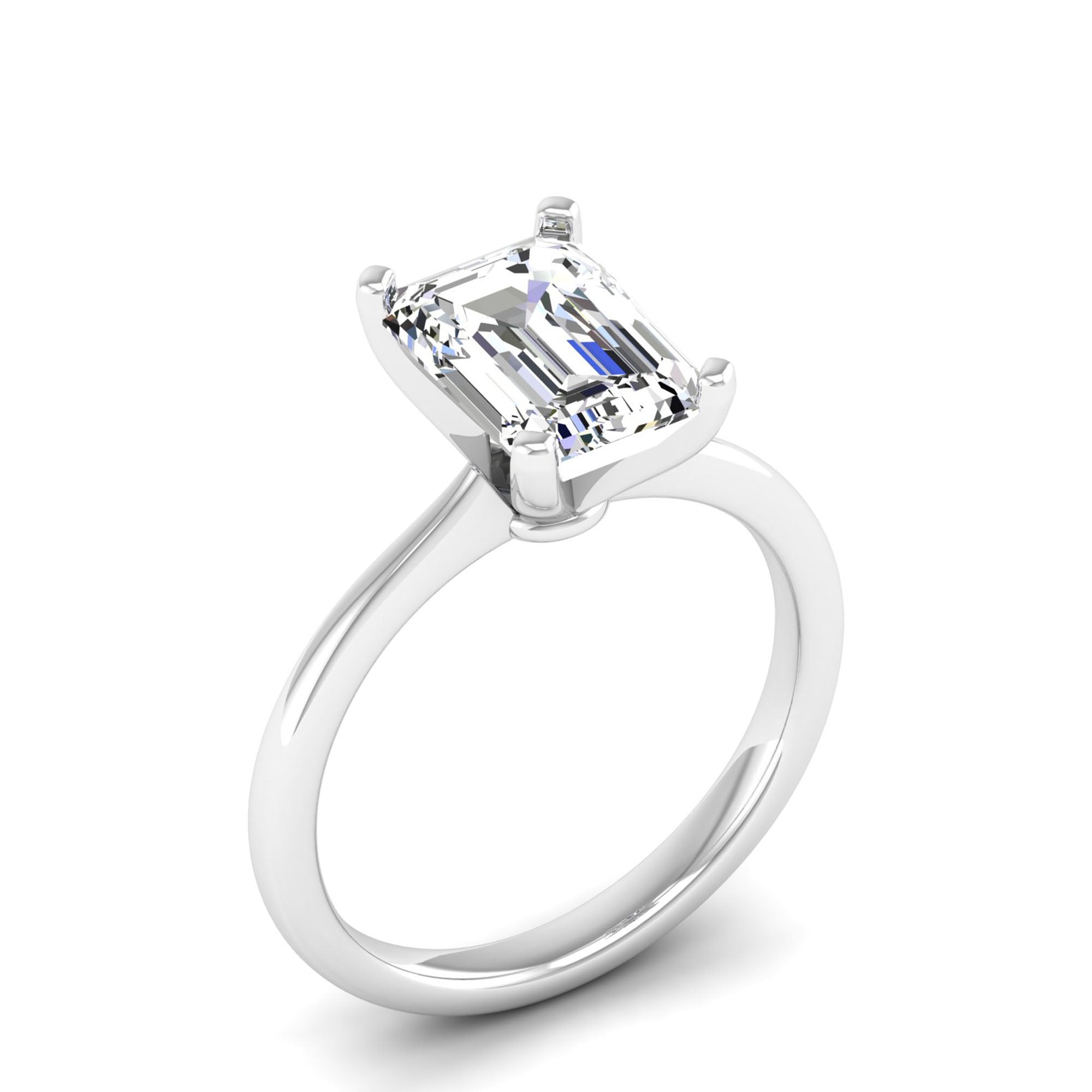 Celestar Emerald-Cut Diamond Solitaire Ring 3.0 Carat