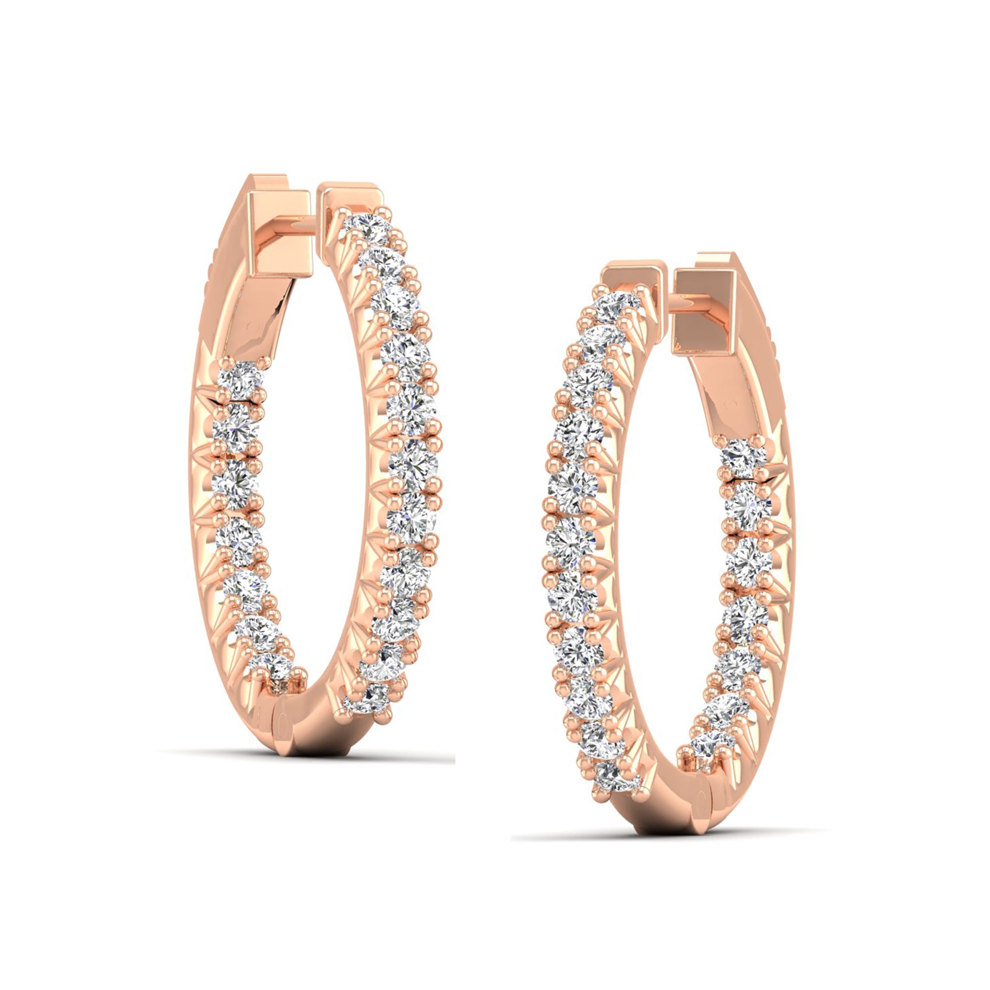 Lab Grown Diamond Hoop Earrings 1.0 Carat