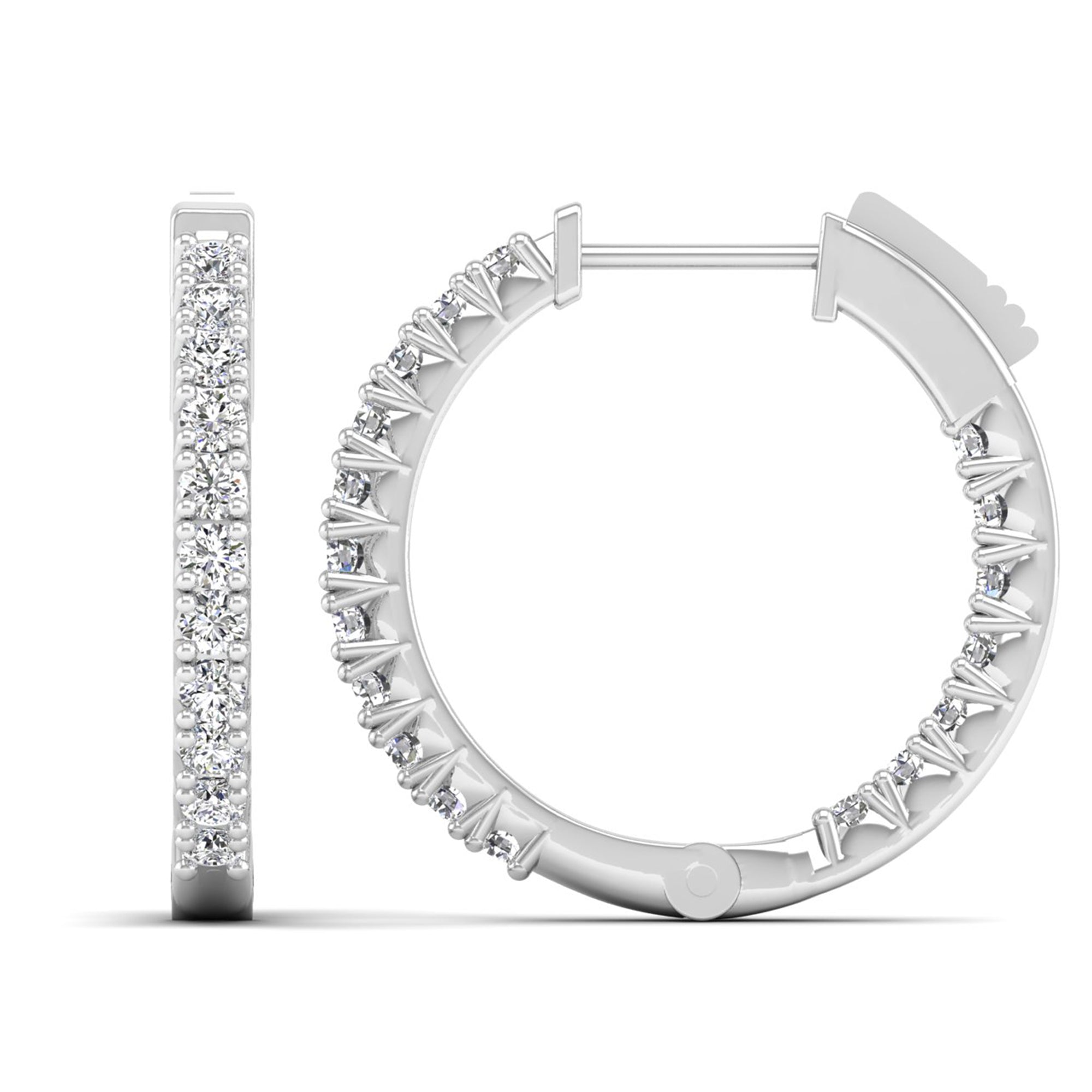 Lab Grown Diamond Hoop Earrings 1.0 Carat
