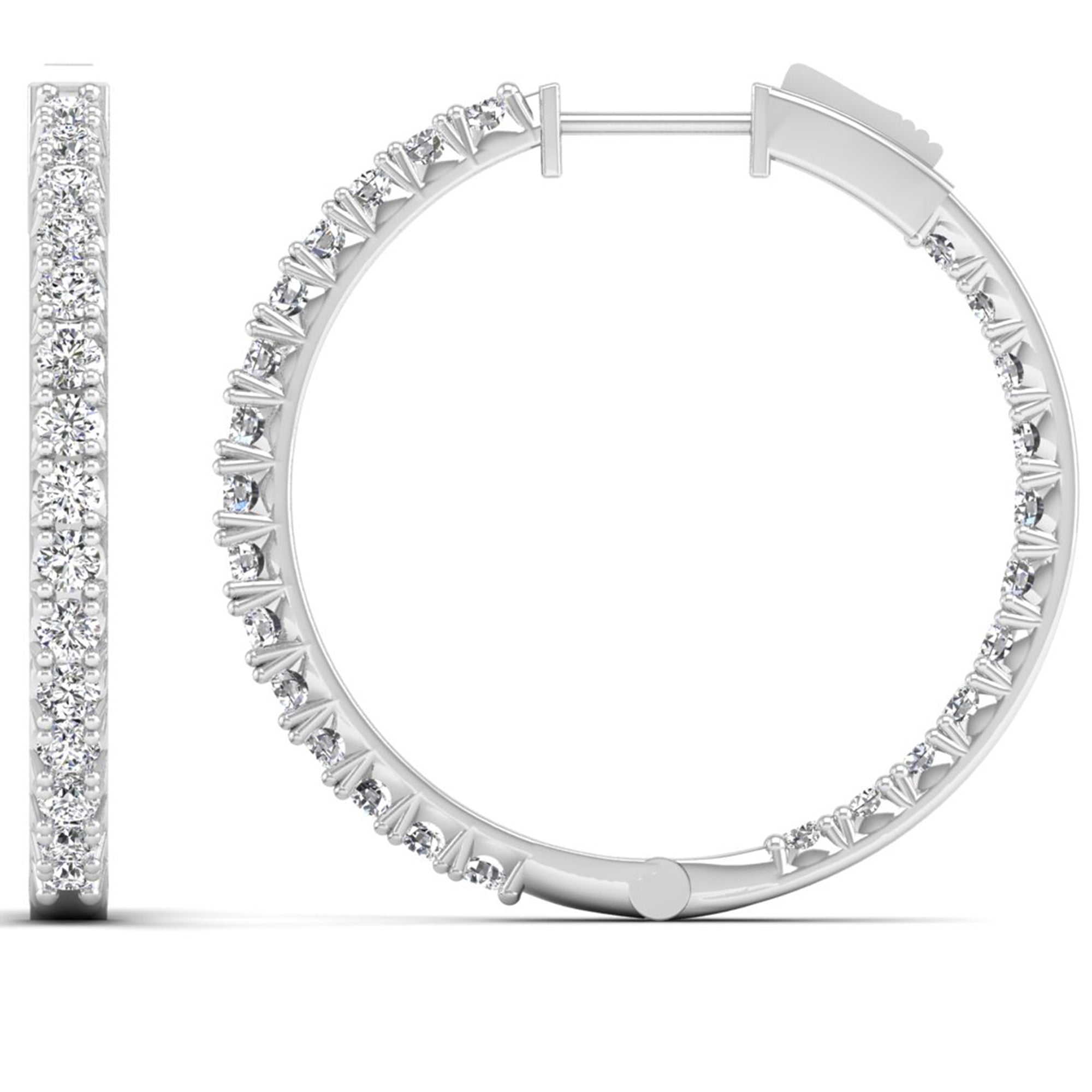 Lab Grown Diamond Hoop Earrings 3.0 Carat