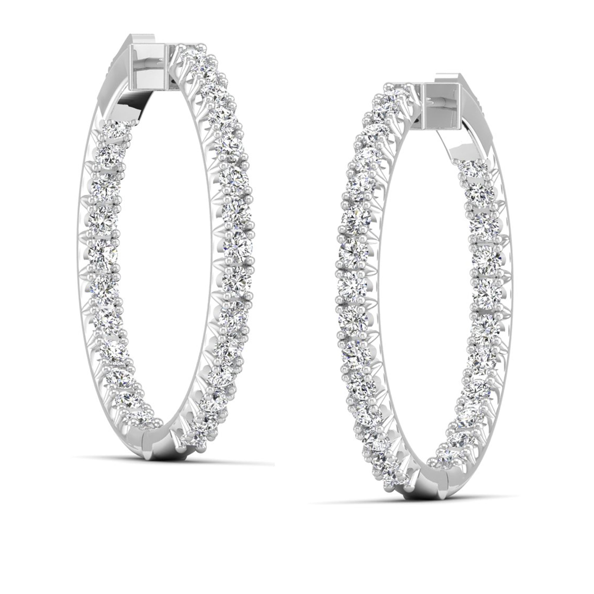 Lab Grown Diamond Hoop Earrings 3.0 Carat