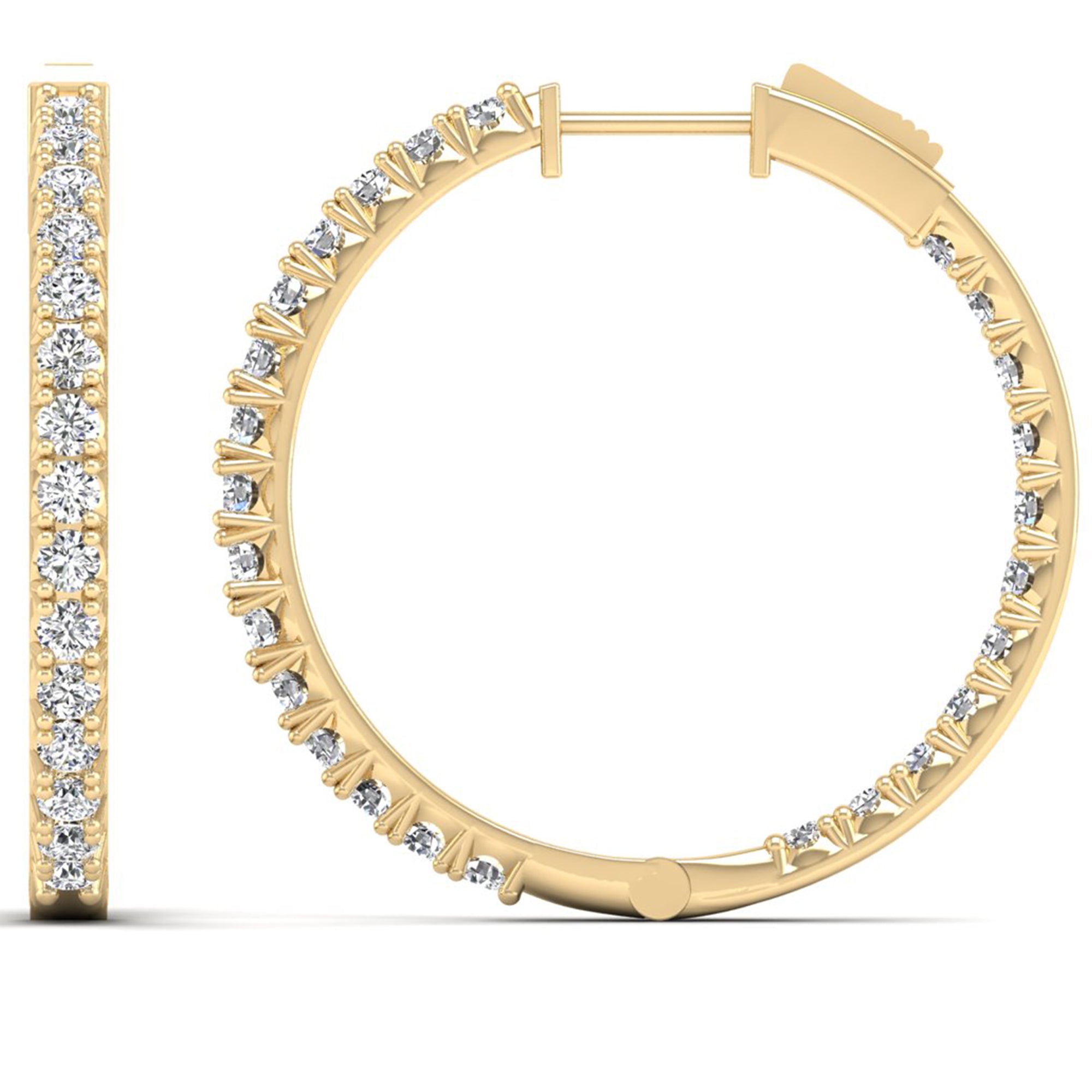 Lab Grown Diamond Hoop Earrings 3.0 Carat