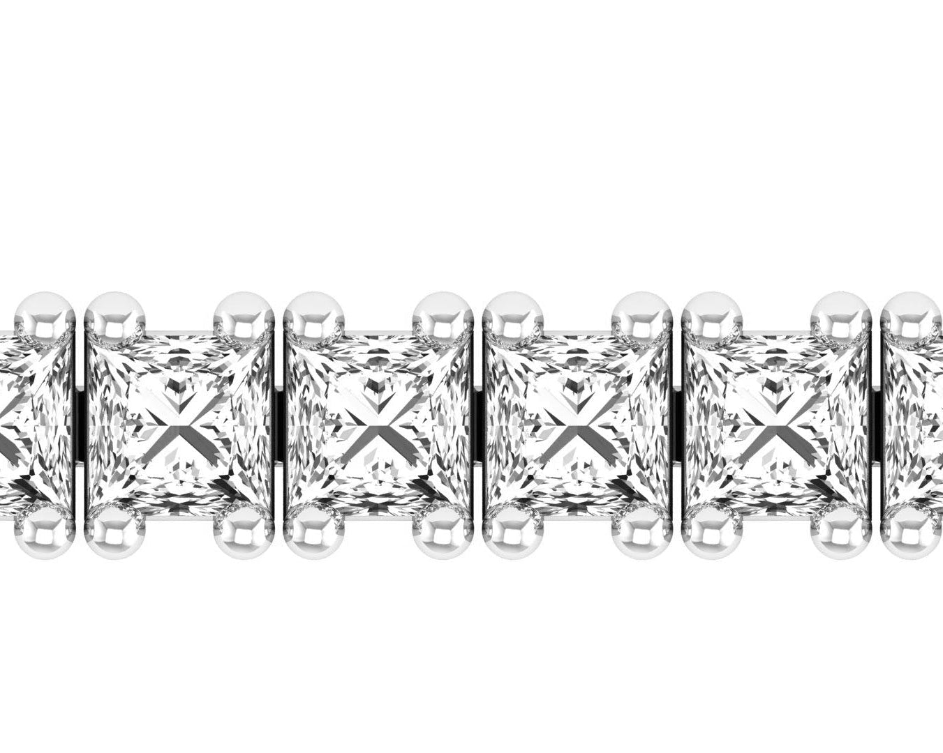 Lab Grown Princess Cut 1.7 mm Diamond Tennis Bracelet