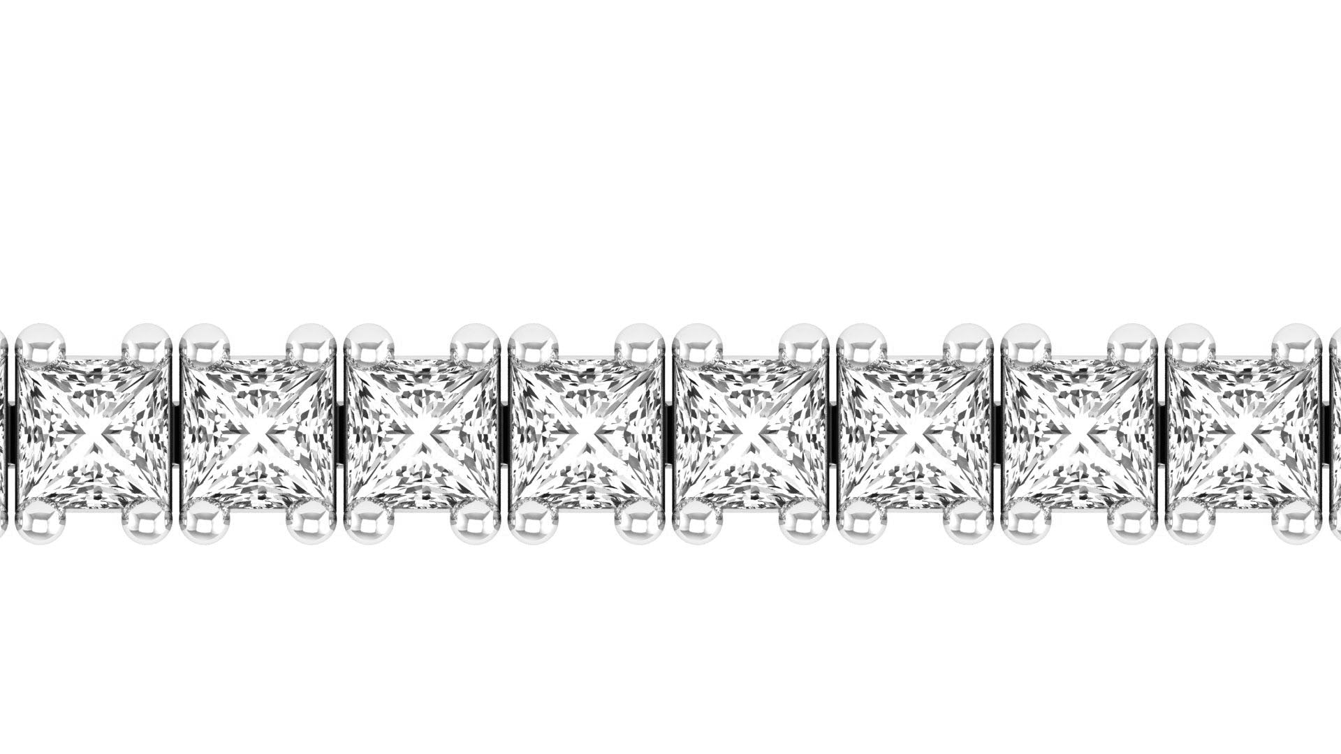 Lab Grown Princess Cut 1.9 mm Diamond Tennis Bracelet