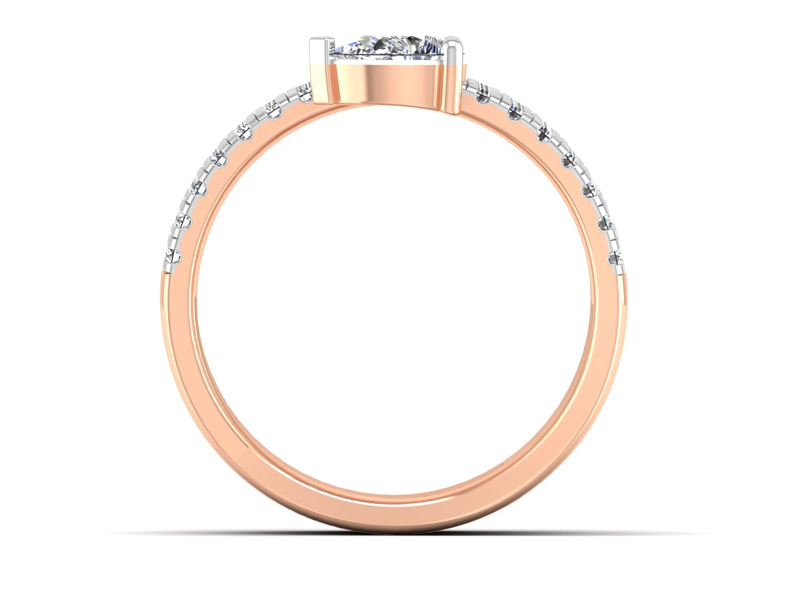 Pear Diamond Crossover Ring