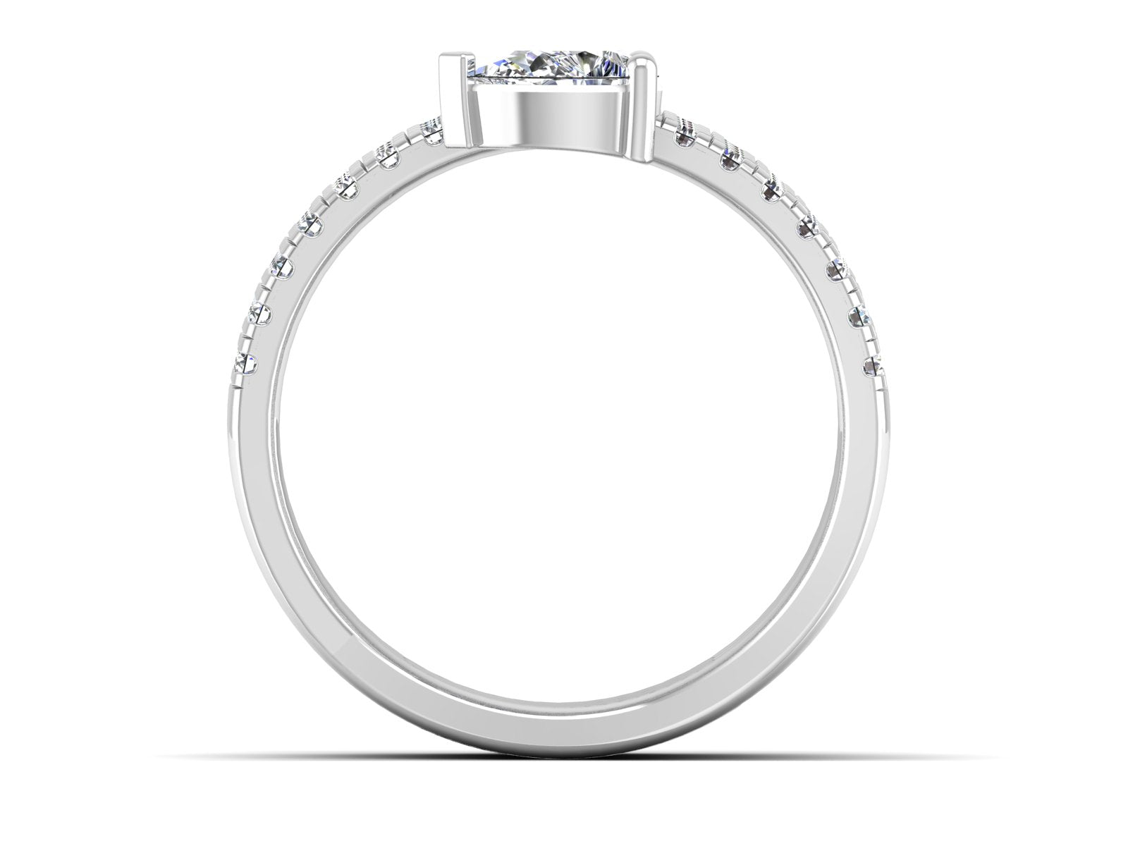 Pear Diamond Crossover Ring