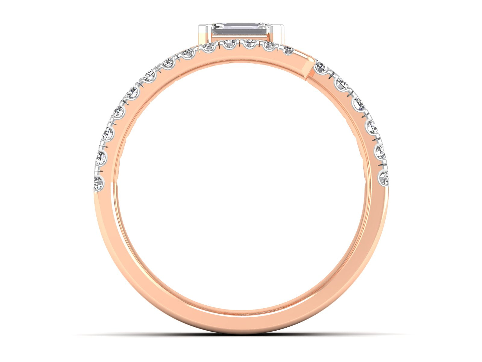 Emerald Diamond Crossover Ring