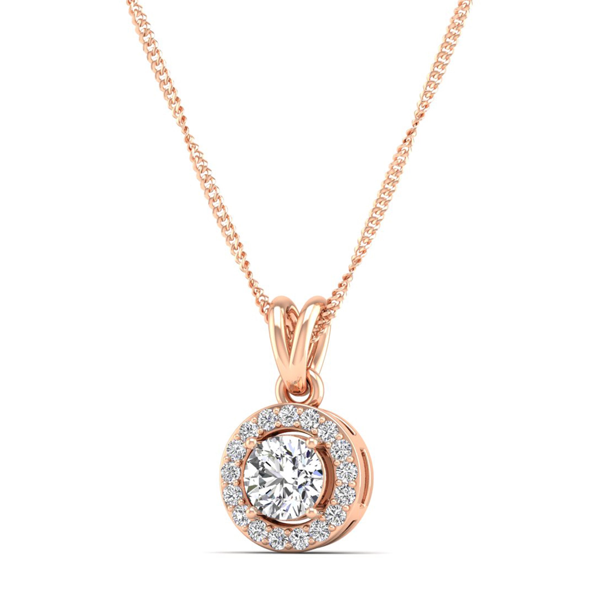 Classic Round Cut Lab Grown Diamond Pendant – 5.0 mm Center Stone