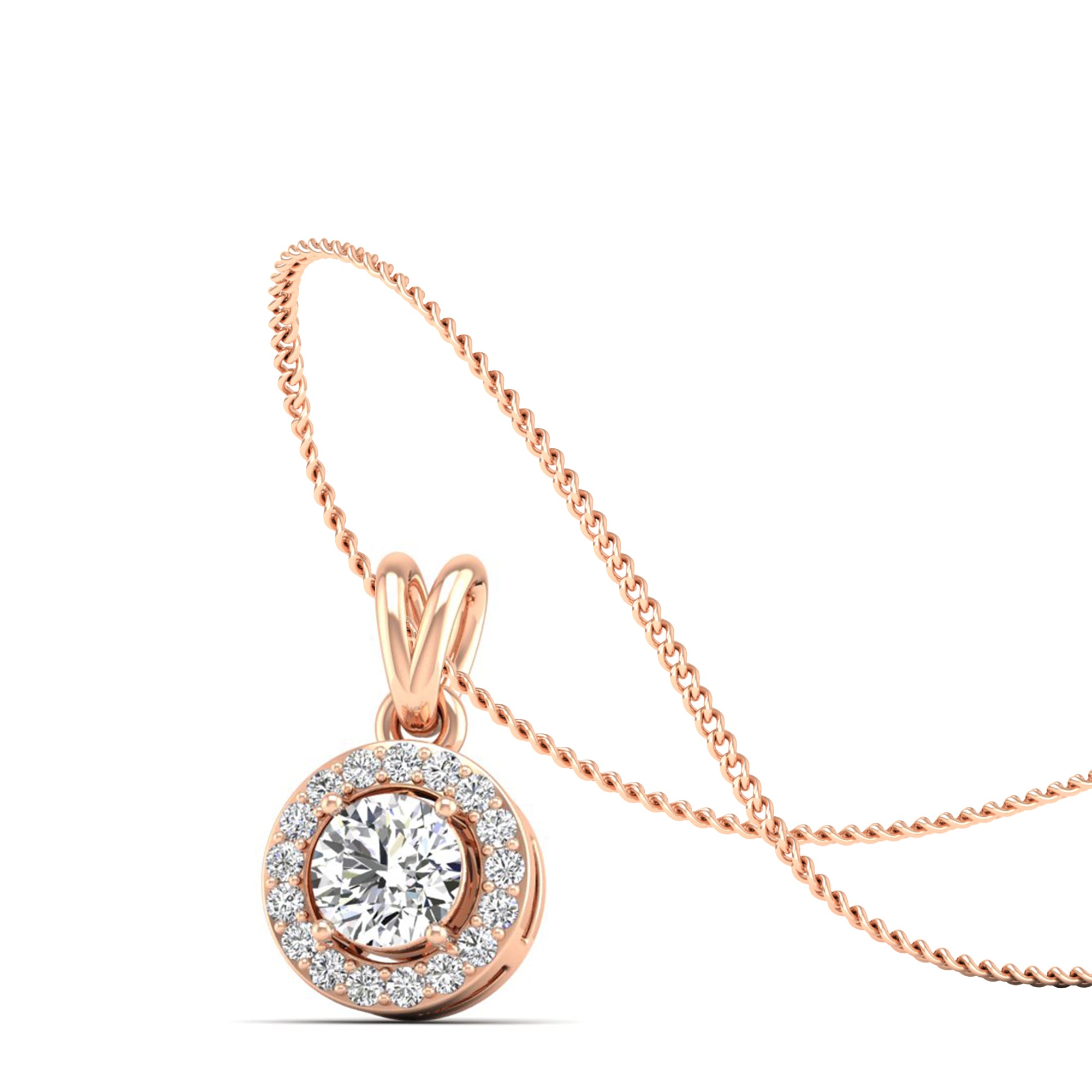 Classic Round Cut Lab Grown Diamond Pendant – 5.0 mm Center Stone