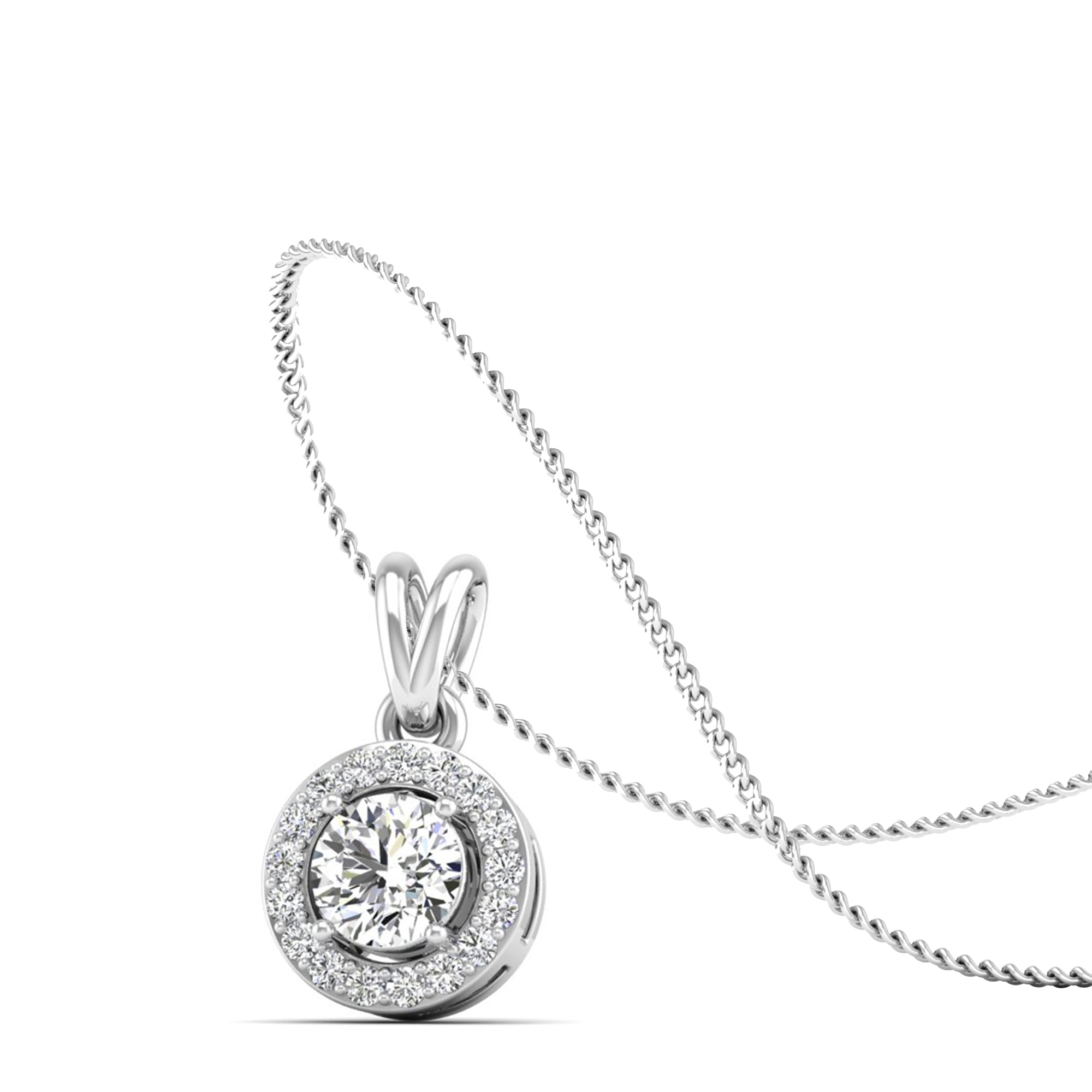 Classic Round Cut Lab Grown Diamond Pendant – 5.0 mm Center Stone