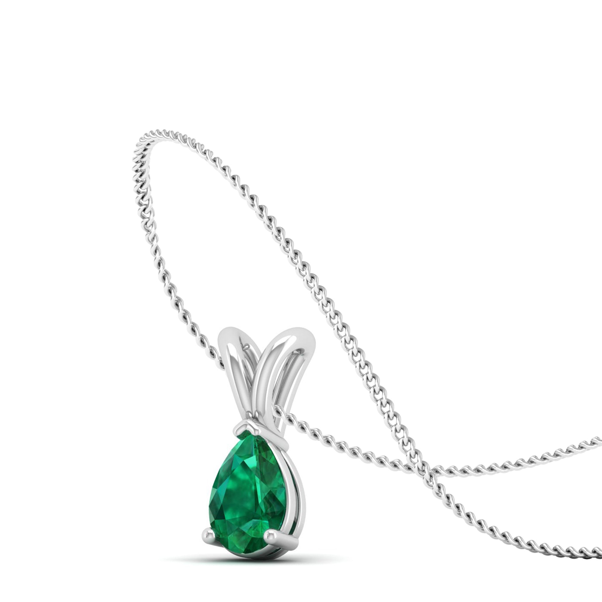 Pear cut Emerald Pendant 0.5 Carat
