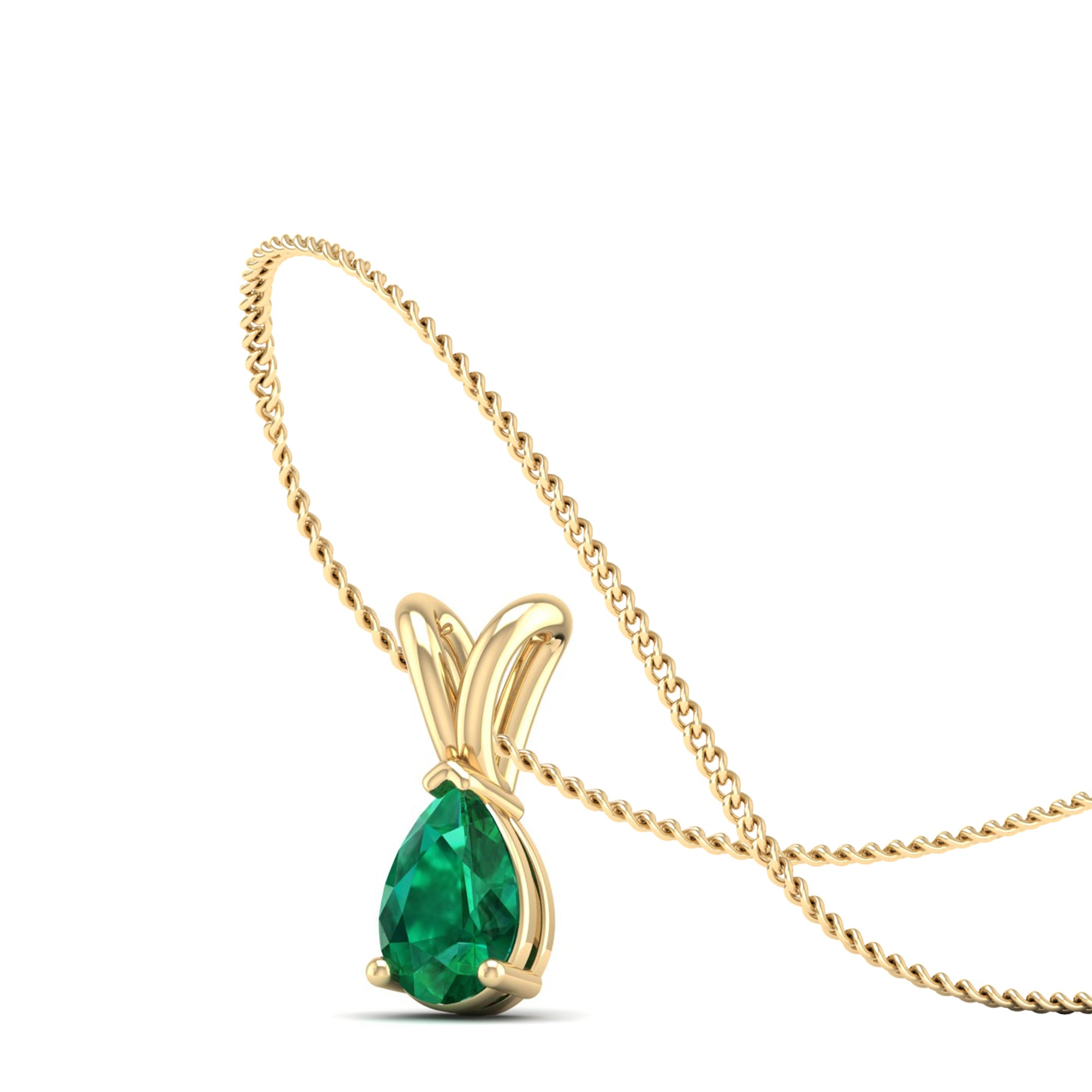 Pear cut Emerald Pendant 0.5 Carat