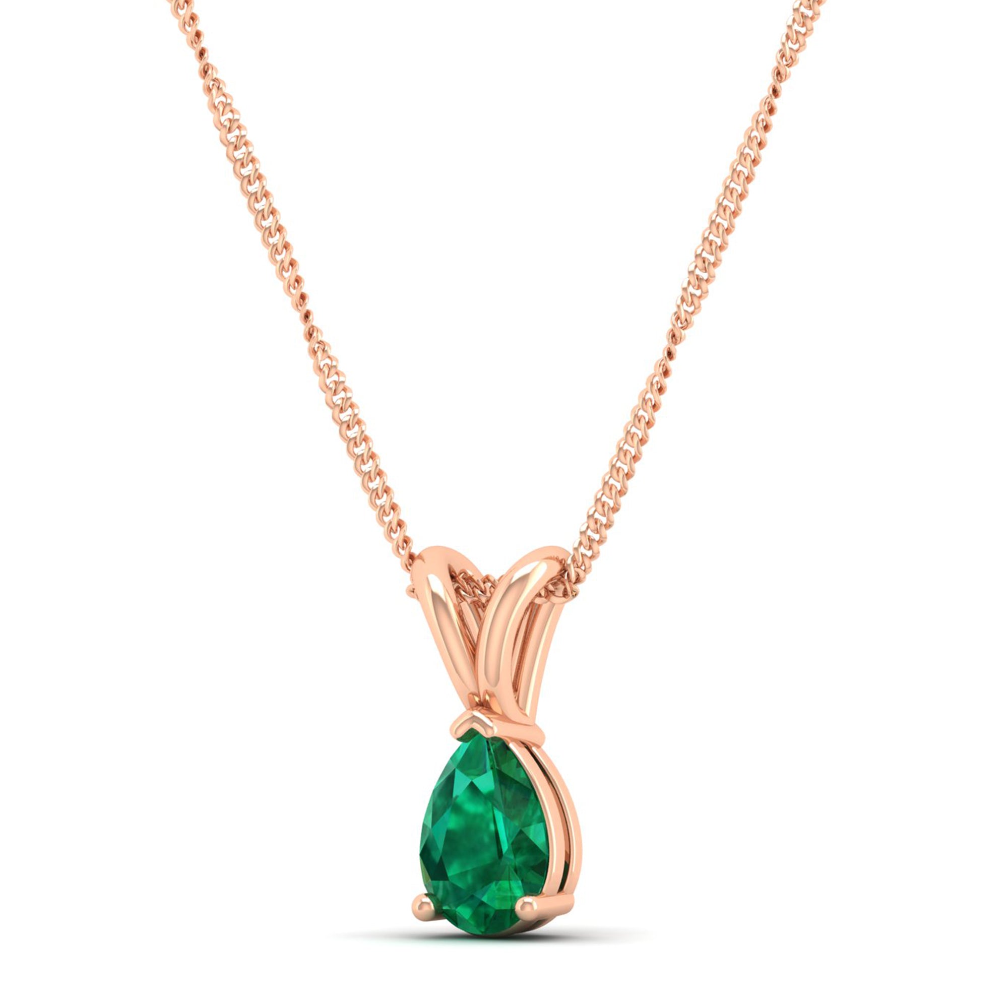Pear cut Emerald Pendant 0.5 Carat