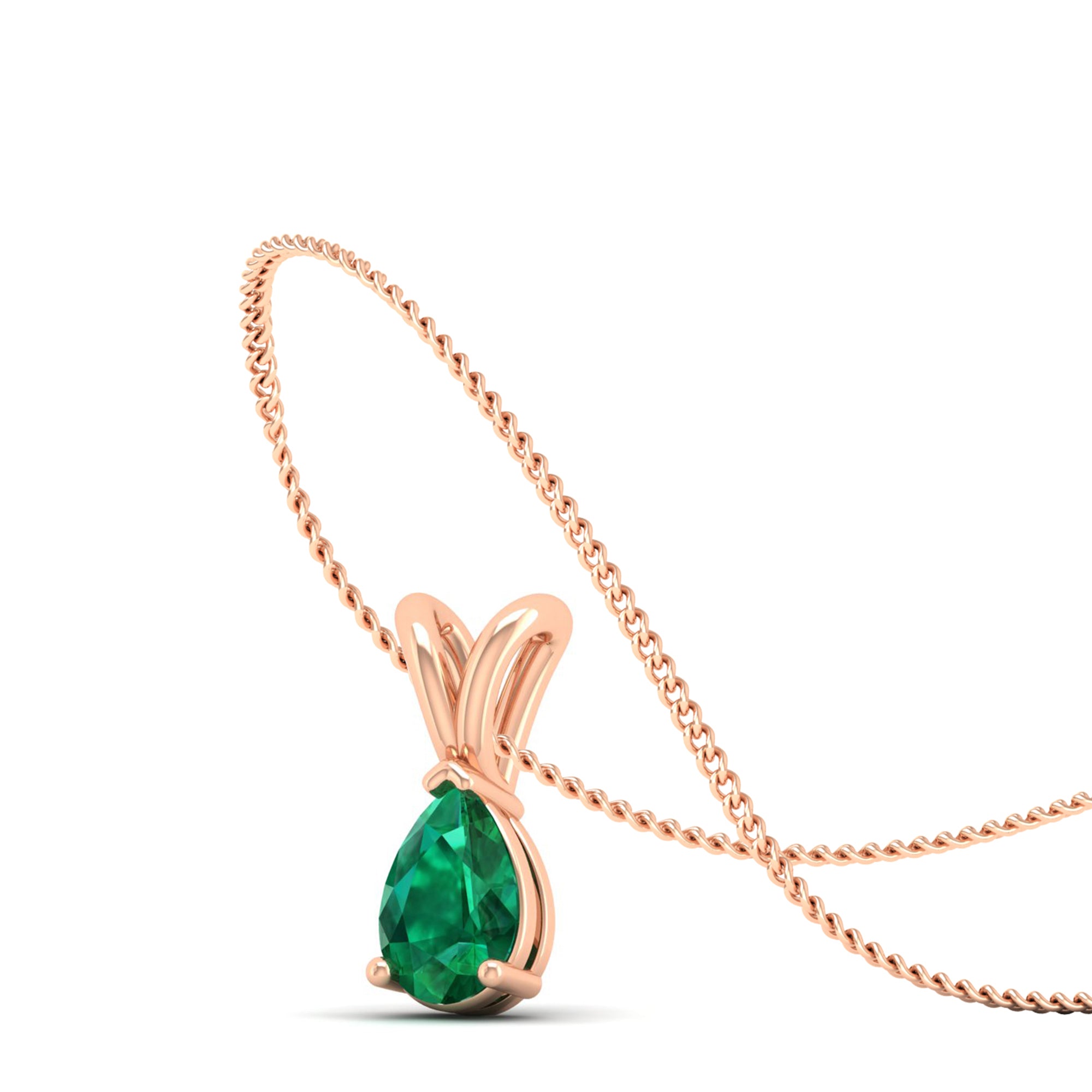 Pear cut Emerald Pendant 0.5 Carat