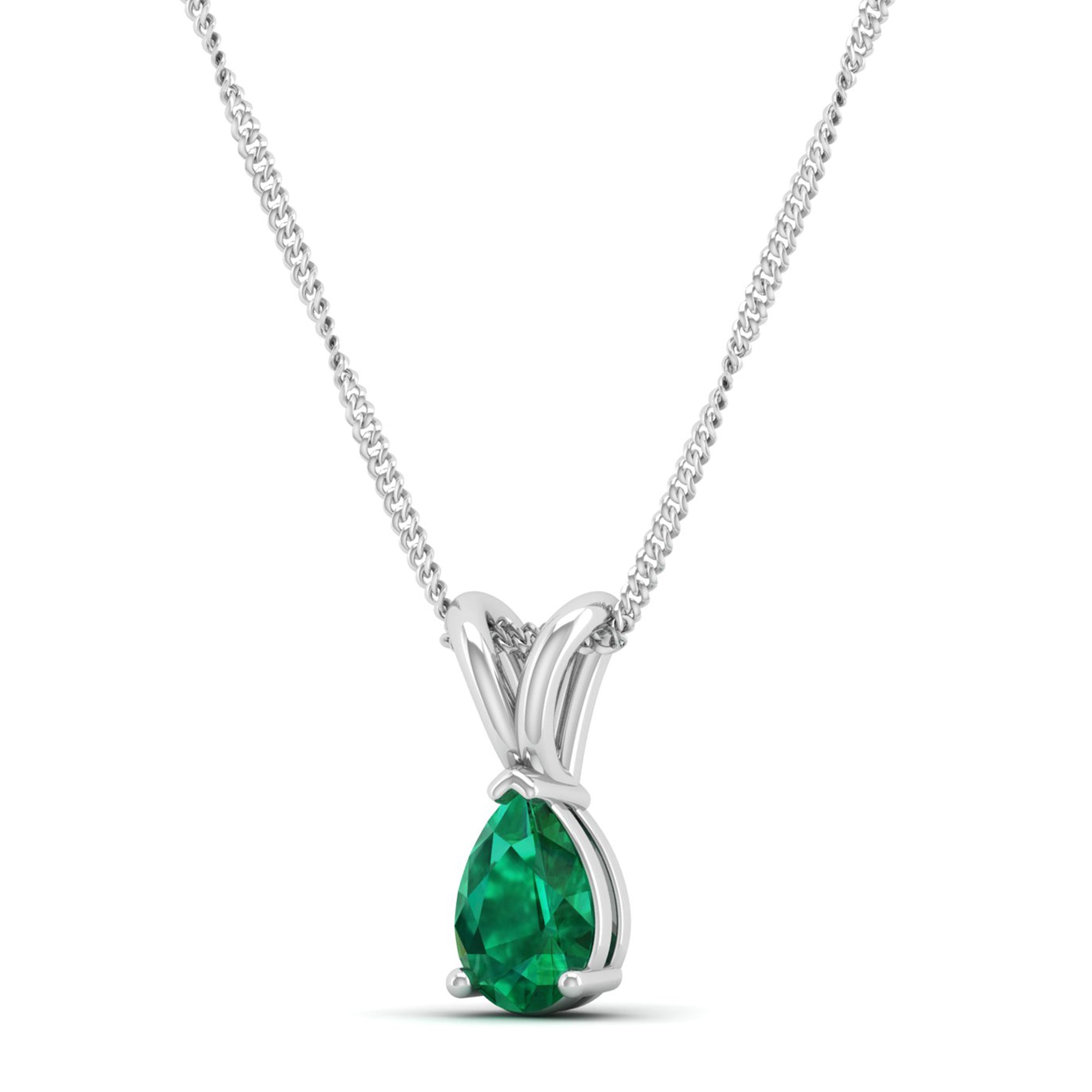 Pear cut Emerald Pendant 0.5 Carat