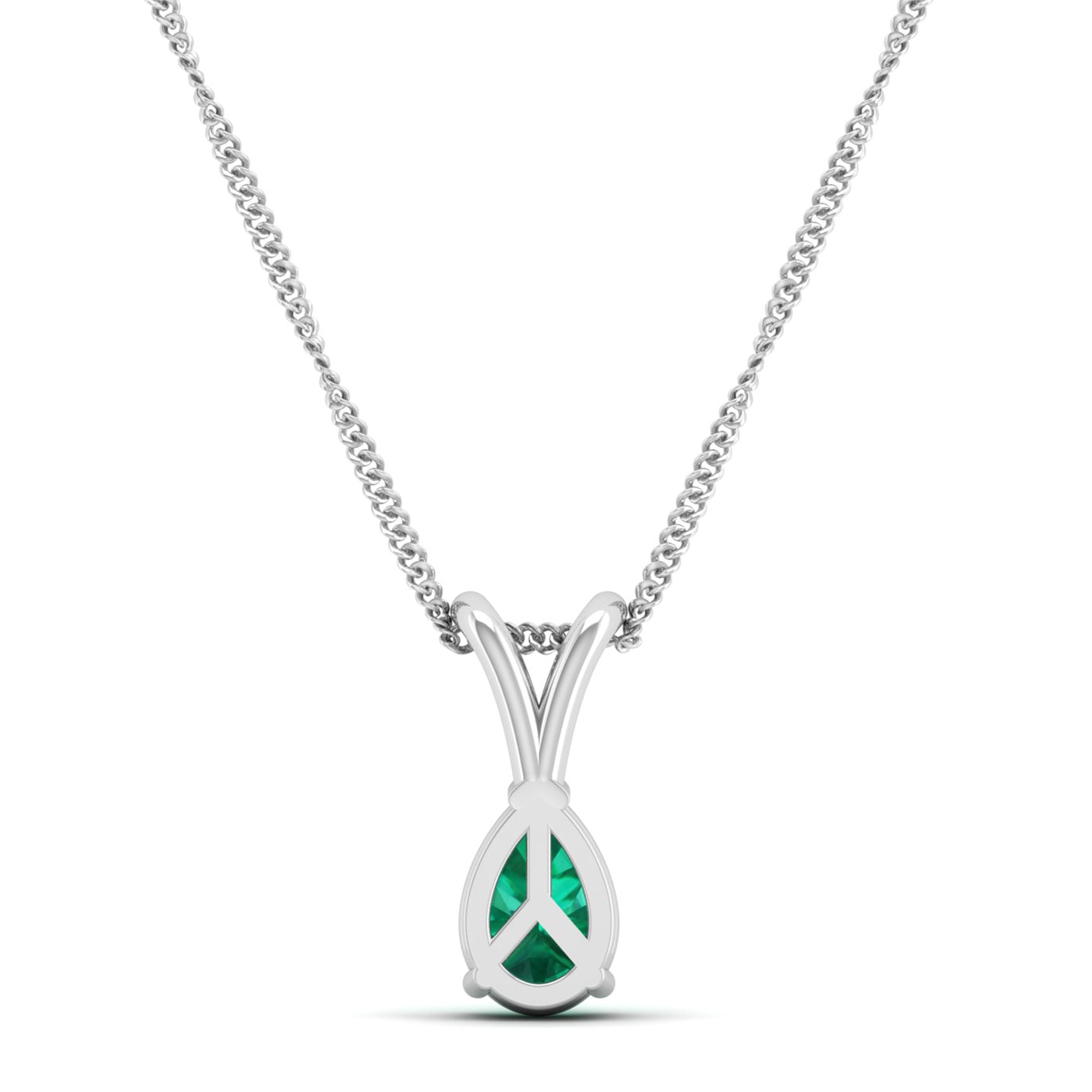 Pear cut Emerald Pendant 0.5 Carat
