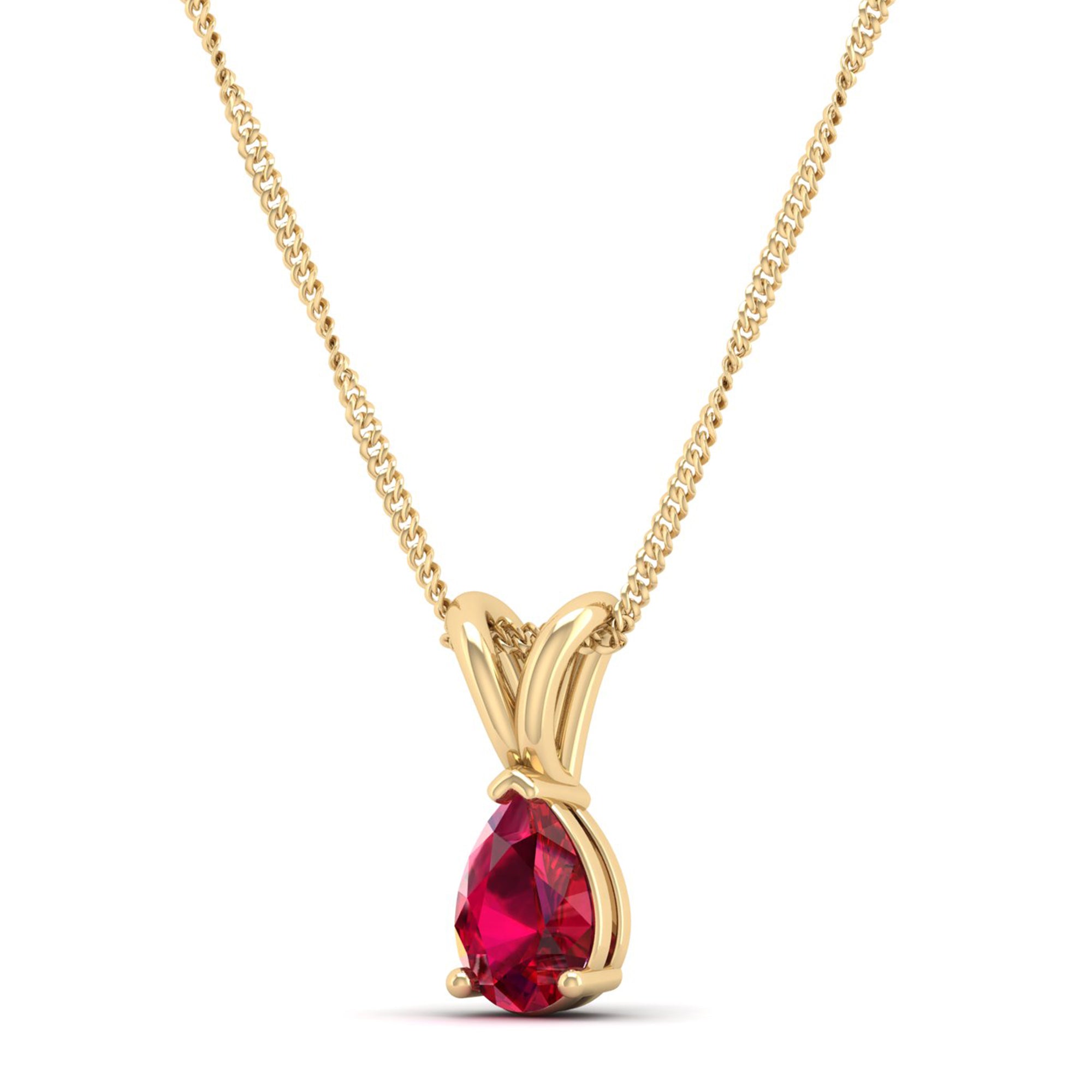 Pear cut Ruby Pendant 0.5 Carat