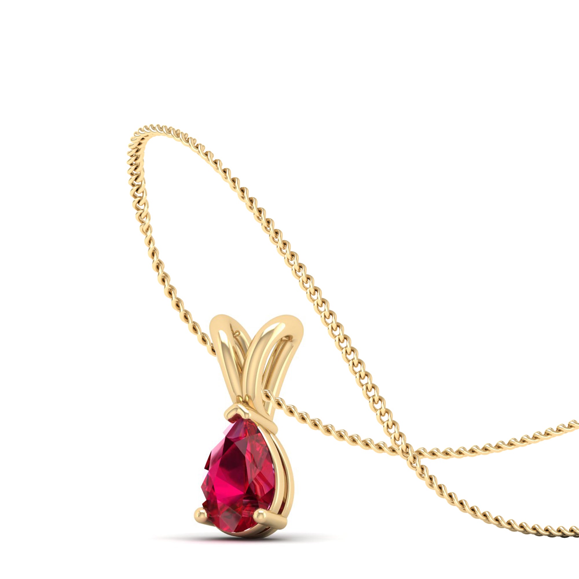 Pear cut Ruby Pendant 0.5 Carat