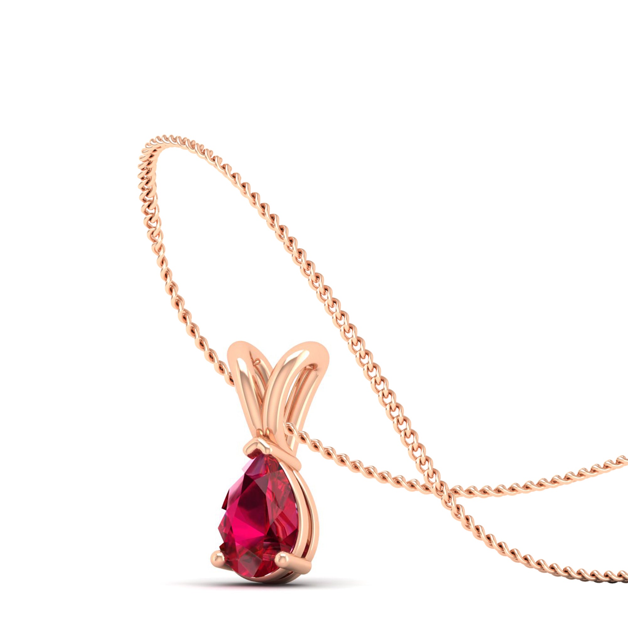 Pear cut Ruby Pendant 0.5 Carat