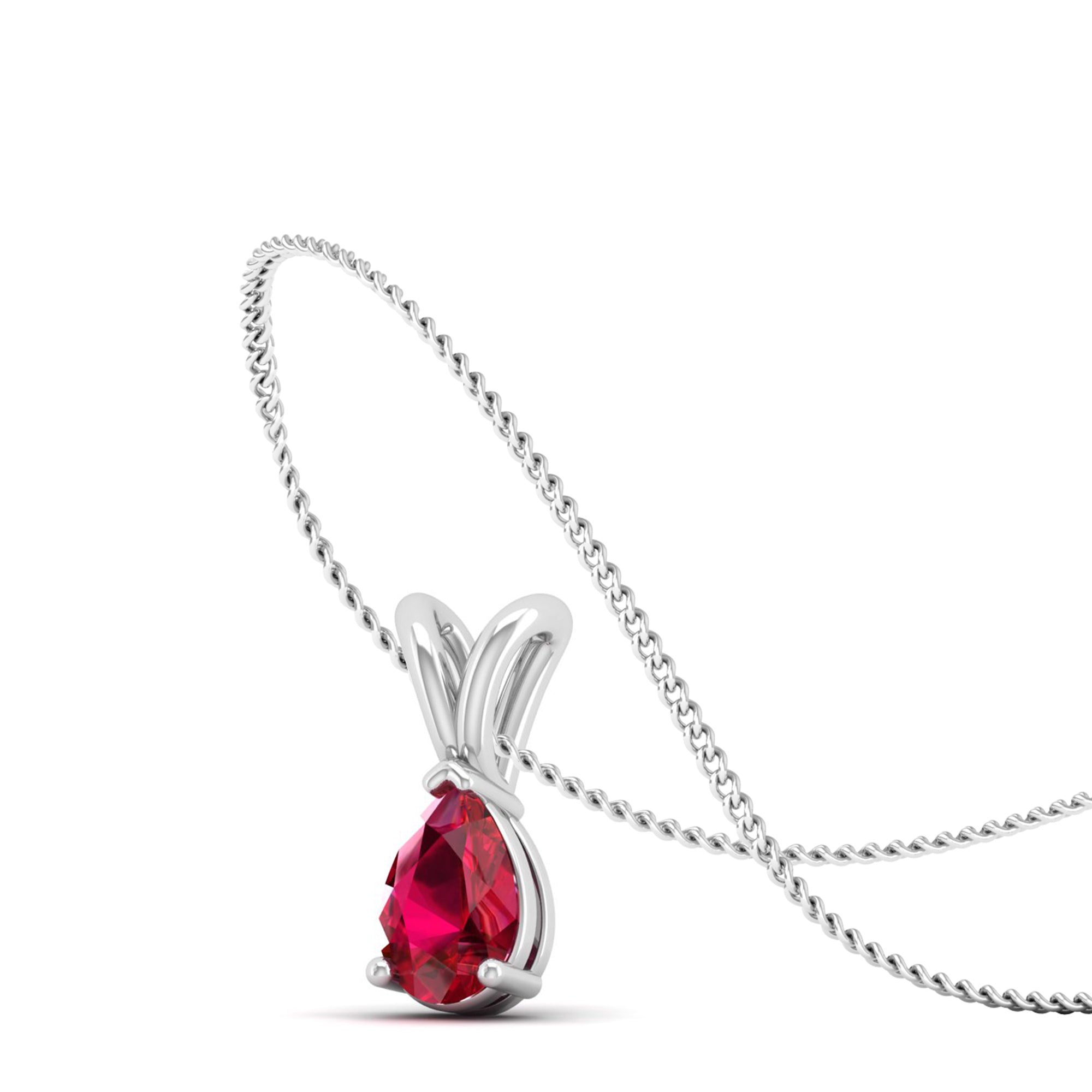 Pear cut Ruby Pendant 0.5 Carat