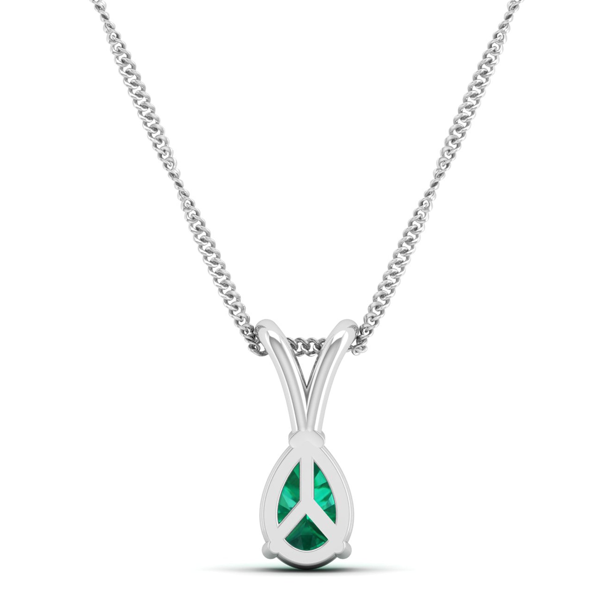 Pear Cut Emerald Pendant 1.0 Carat