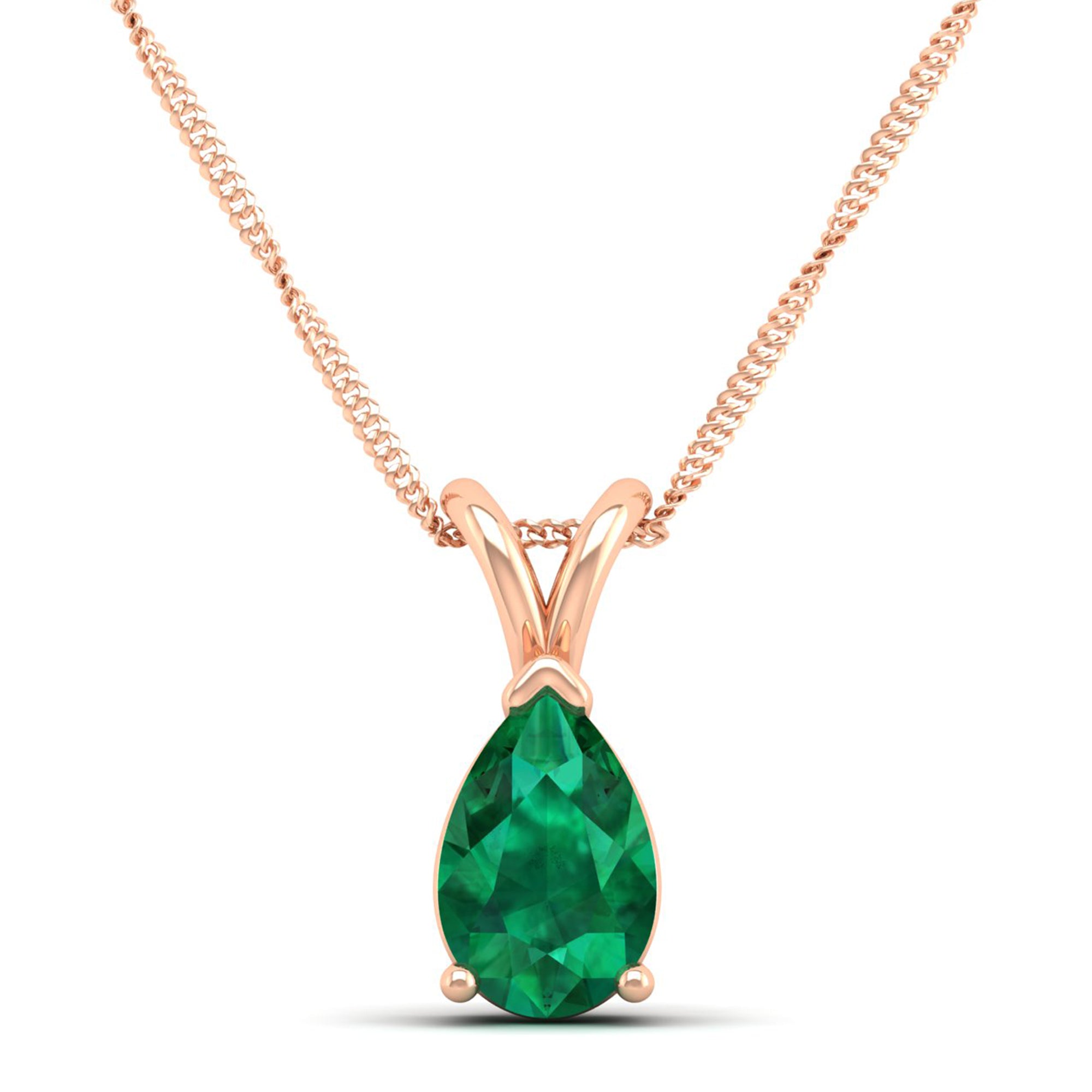Pear Cut Emerald Pendant 1.5 Carat