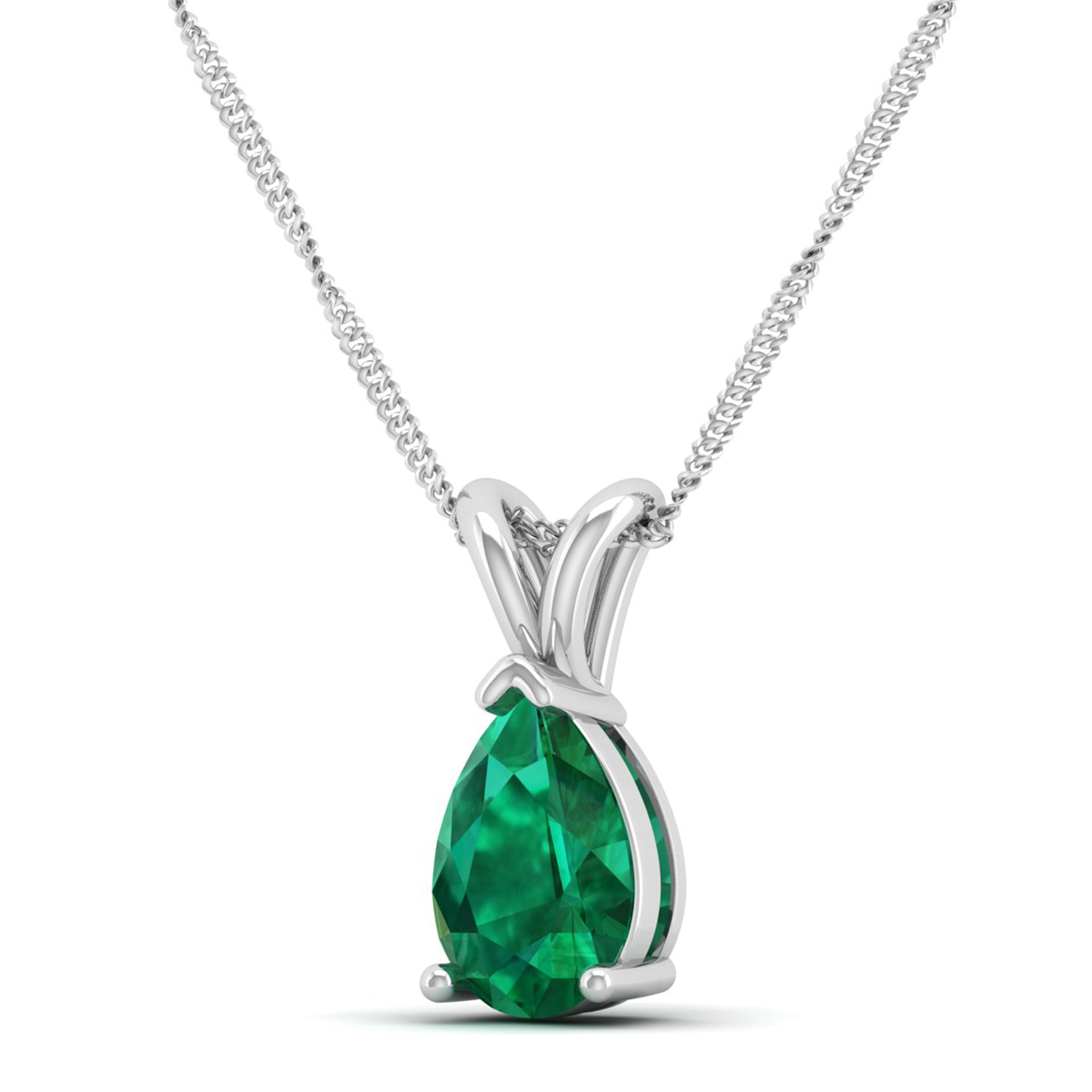 Pear Cut Emerald Pendant 1.5 Carat