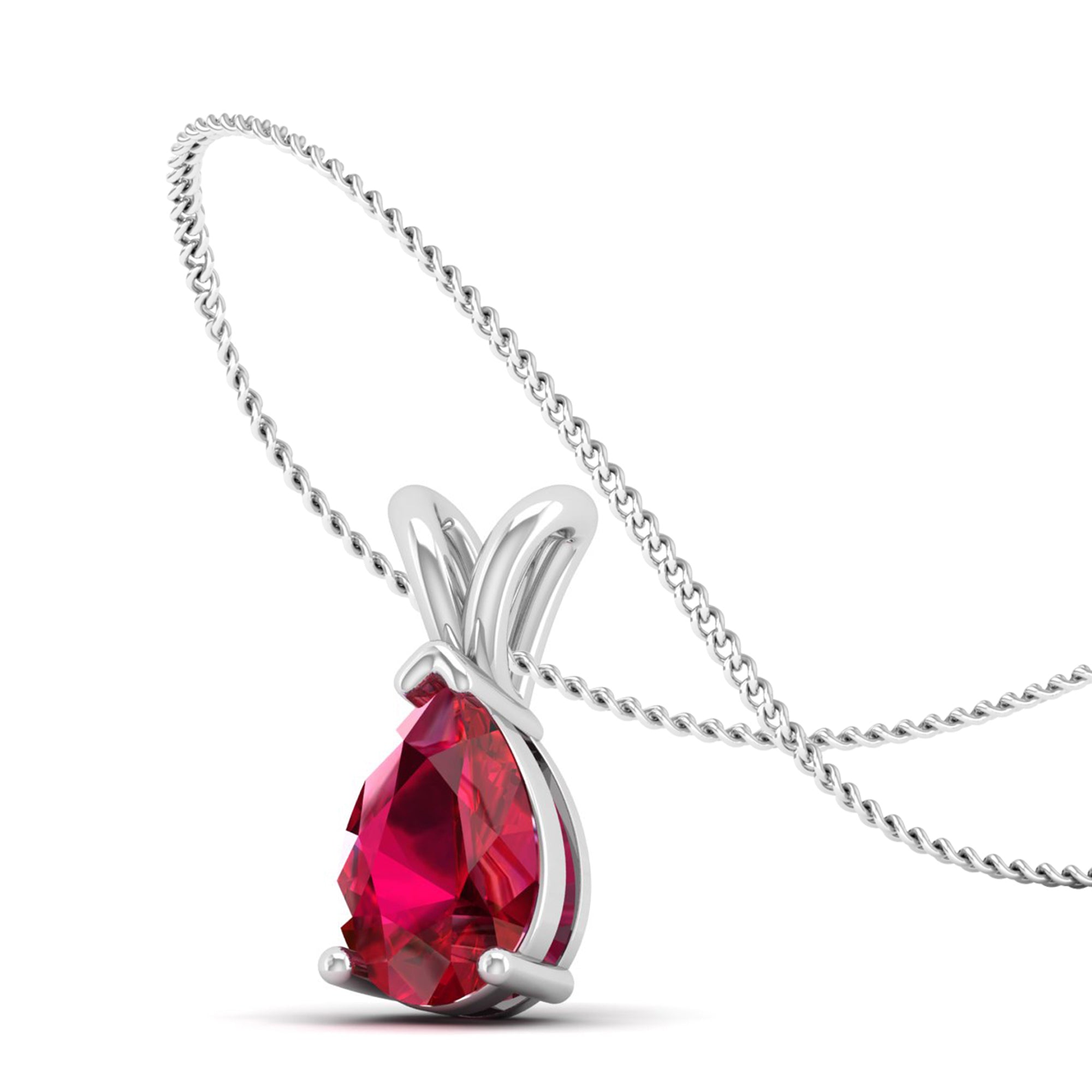 Pear Cut Ruby Pendant 1.5 Carat