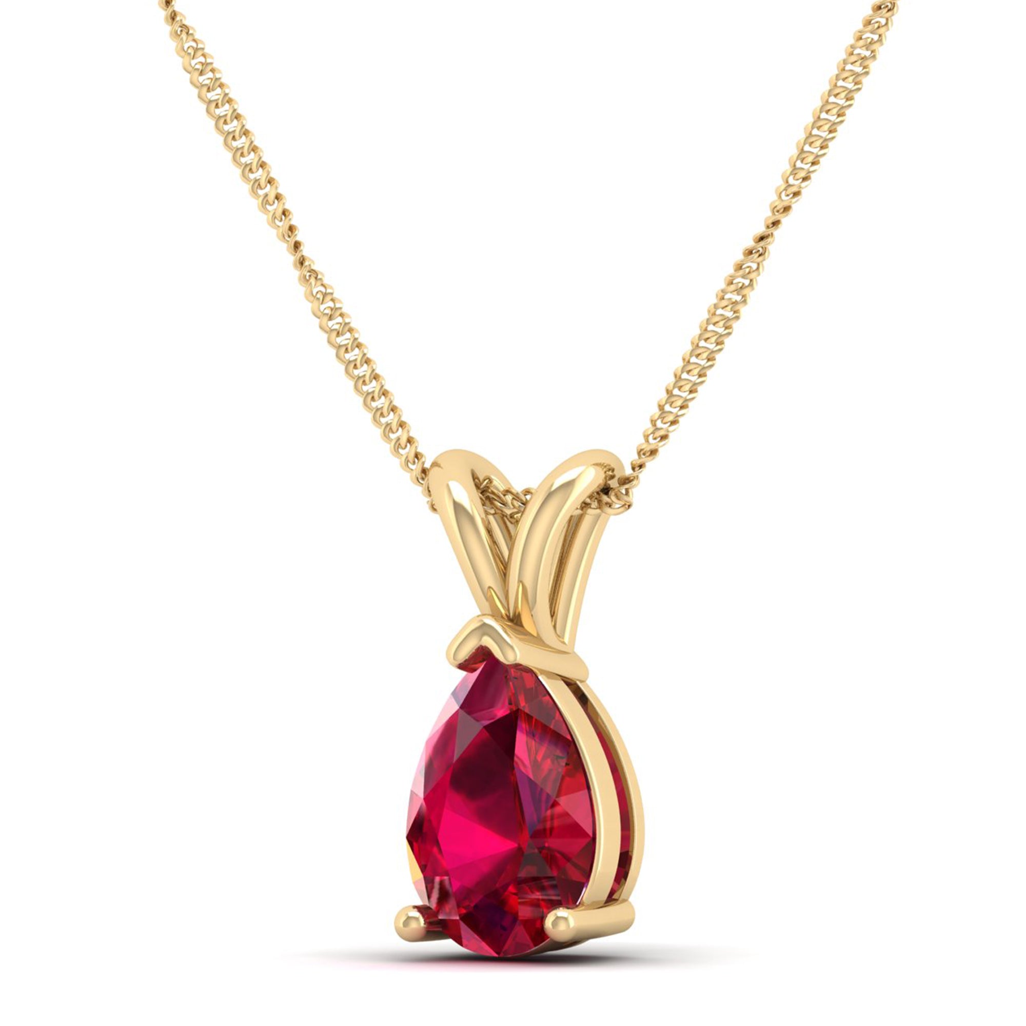 Pear Cut Ruby Pendant 1.5 Carat
