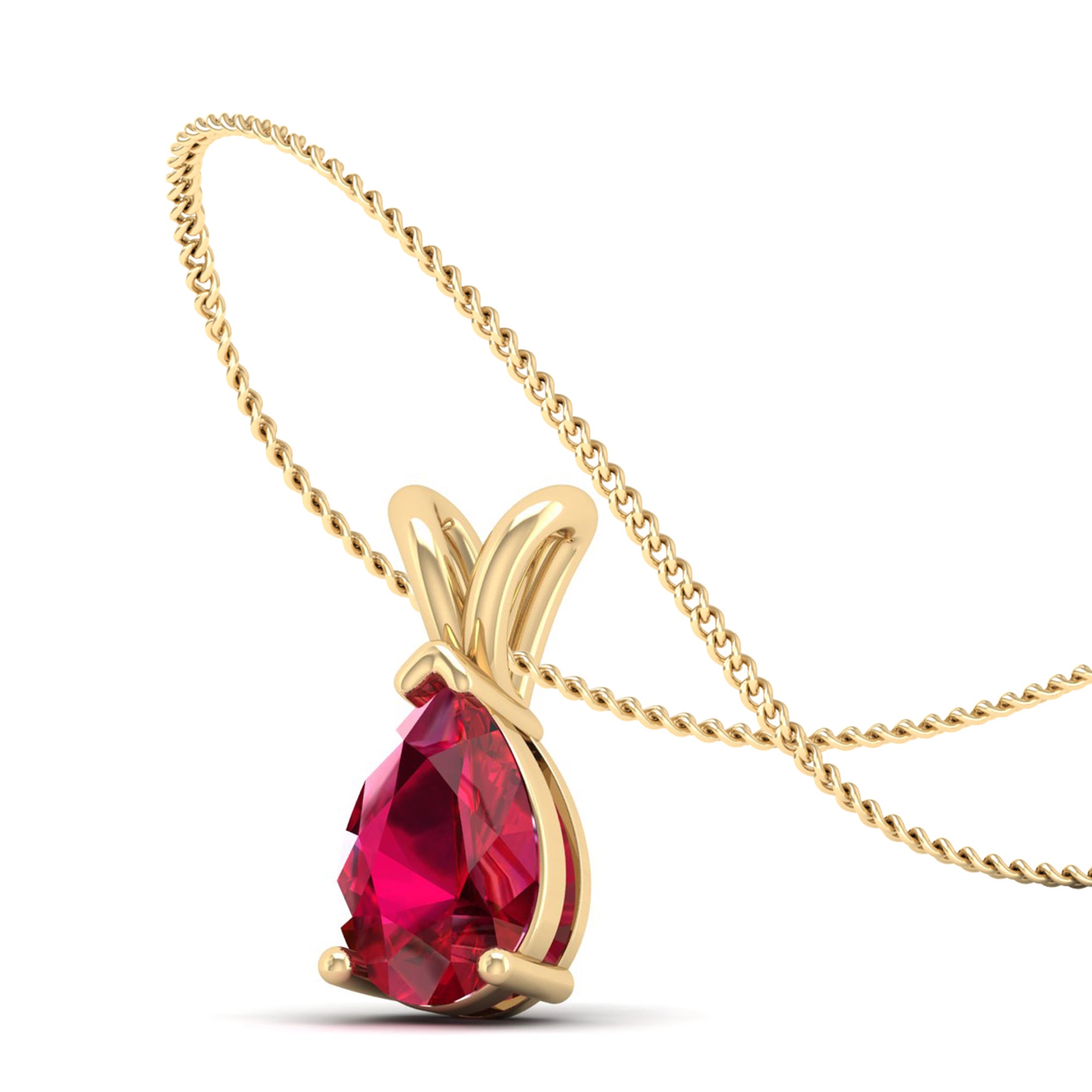 Pear Cut Ruby Pendant 1.5 Carat