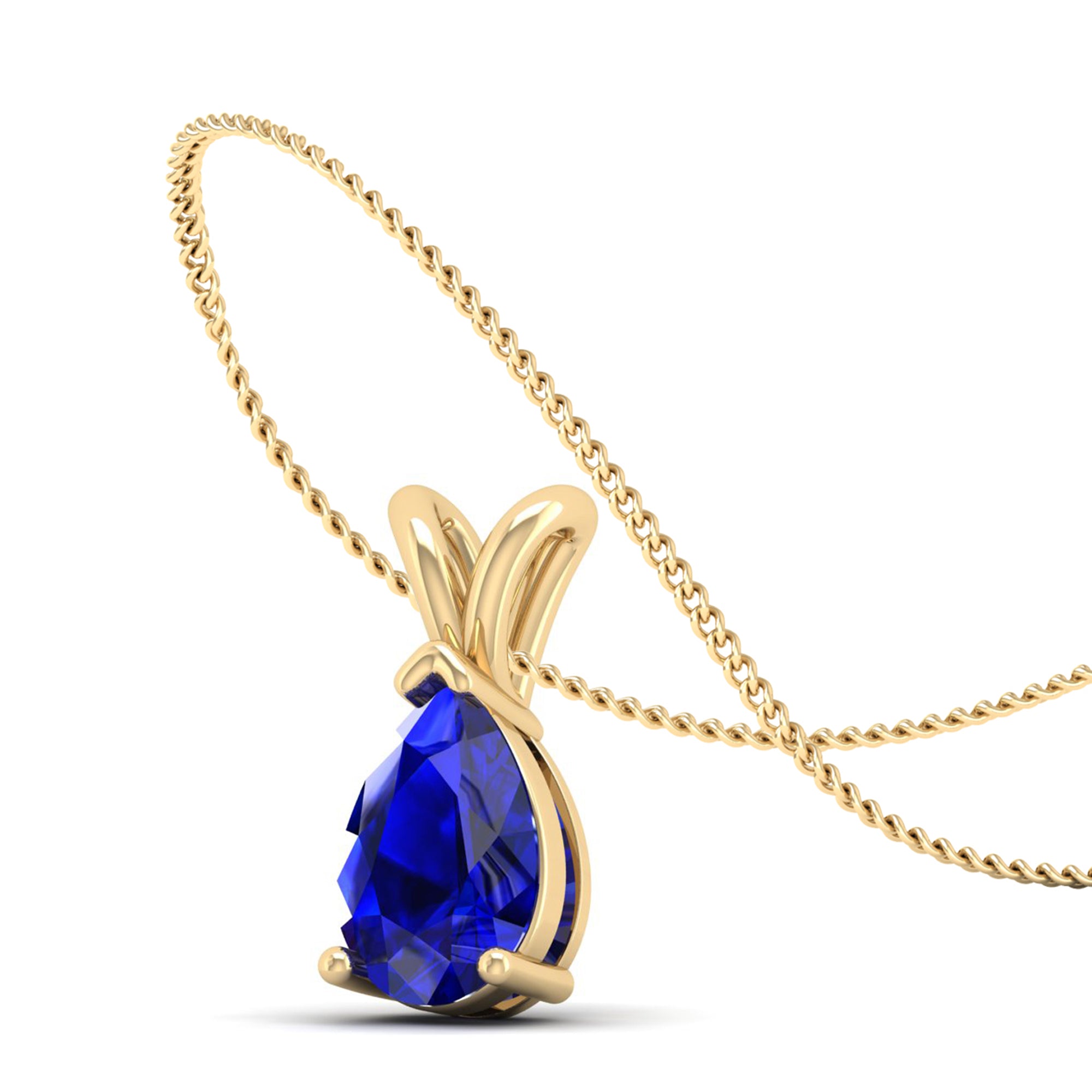Pear Cut Sapphire Pendant 1.5 Carat