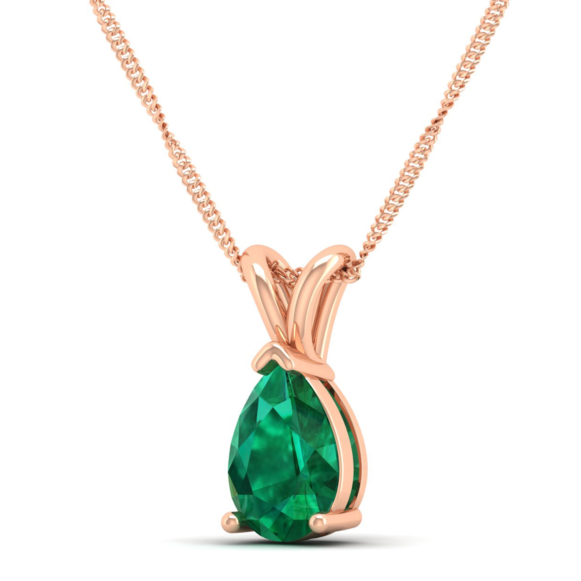 Pear Cut Emerald Pendent 2.0 Carat