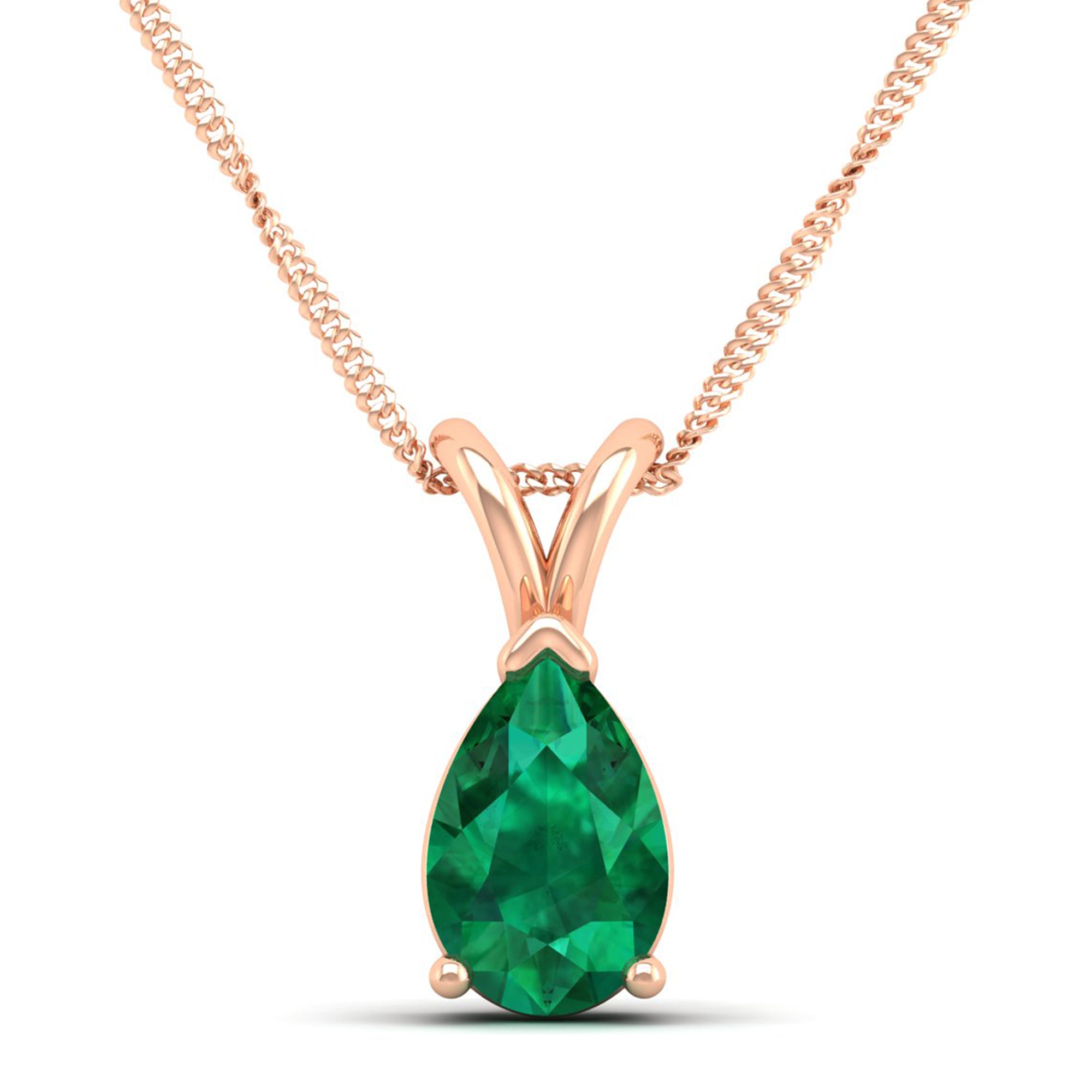 Pear Cut Emerald Pendant 2.5 Carat