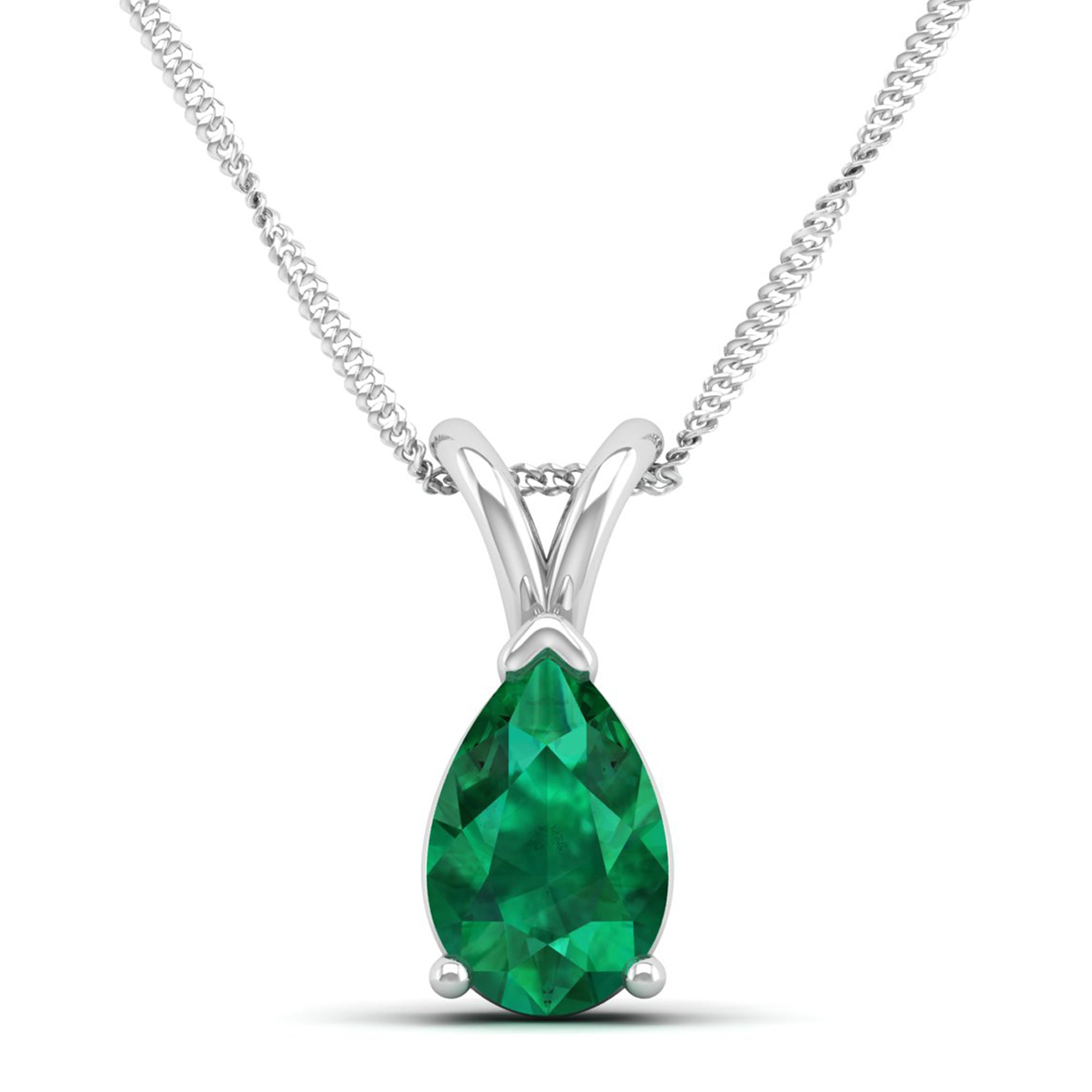 Pear Cut Emerald Pendant 2.5 Carat